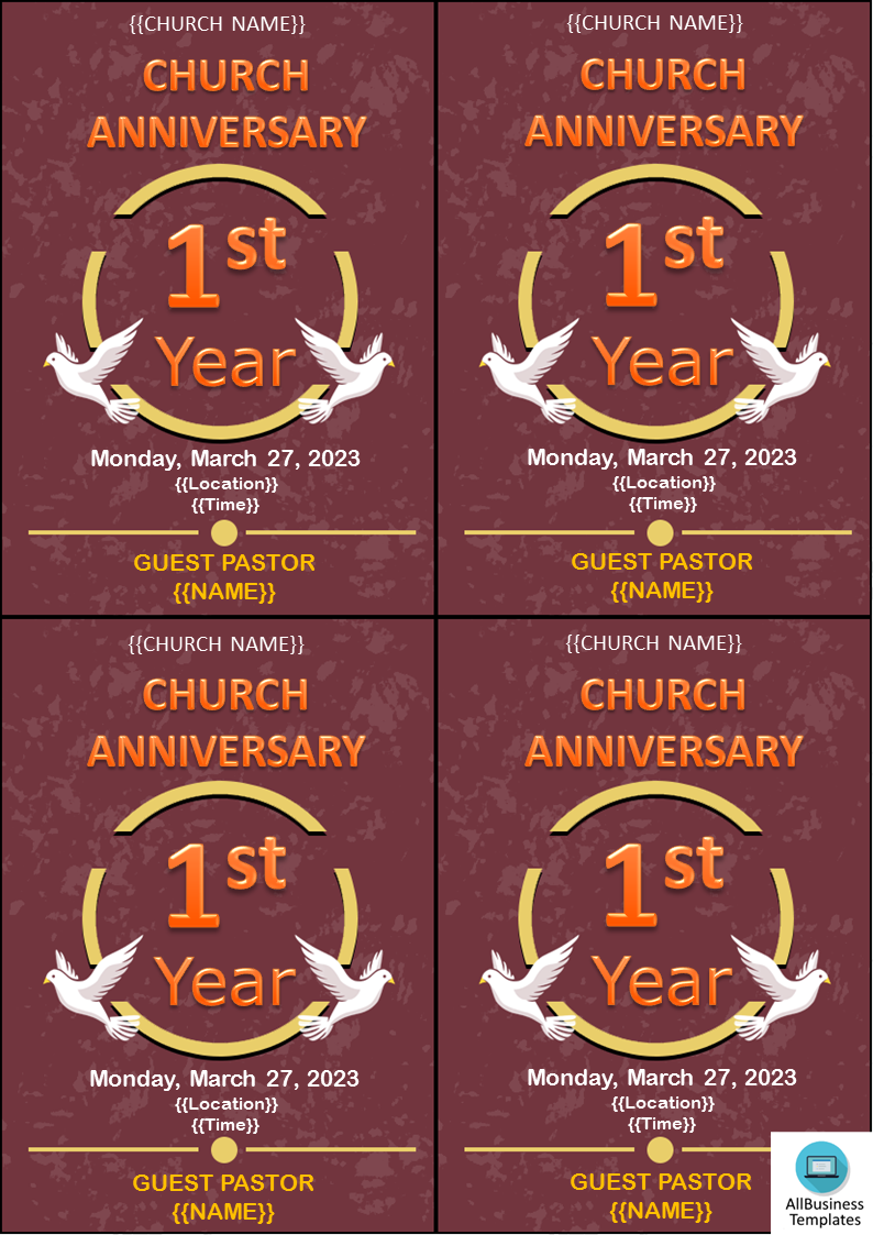 church anniversary flyer template