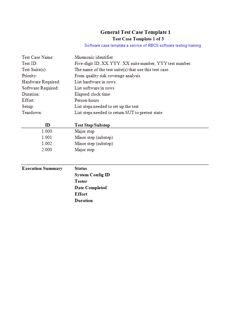 test case template excel worksheet template