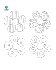 paper flower template word template