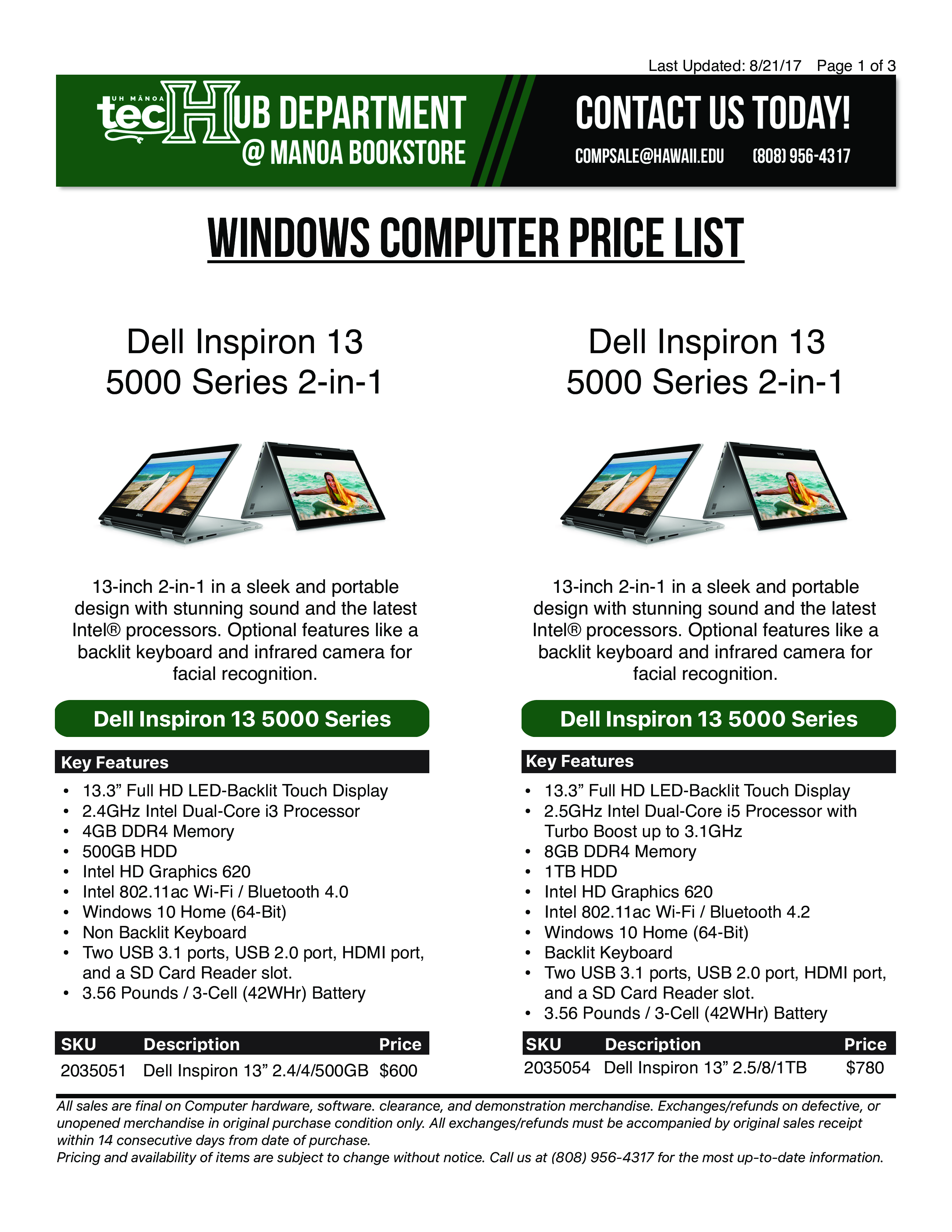 windows computers price list modèles