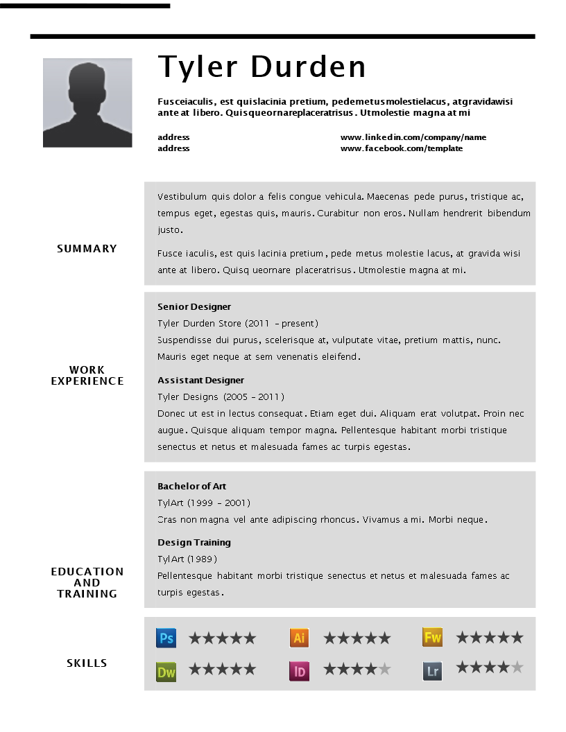 creative resume designer Hauptschablonenbild