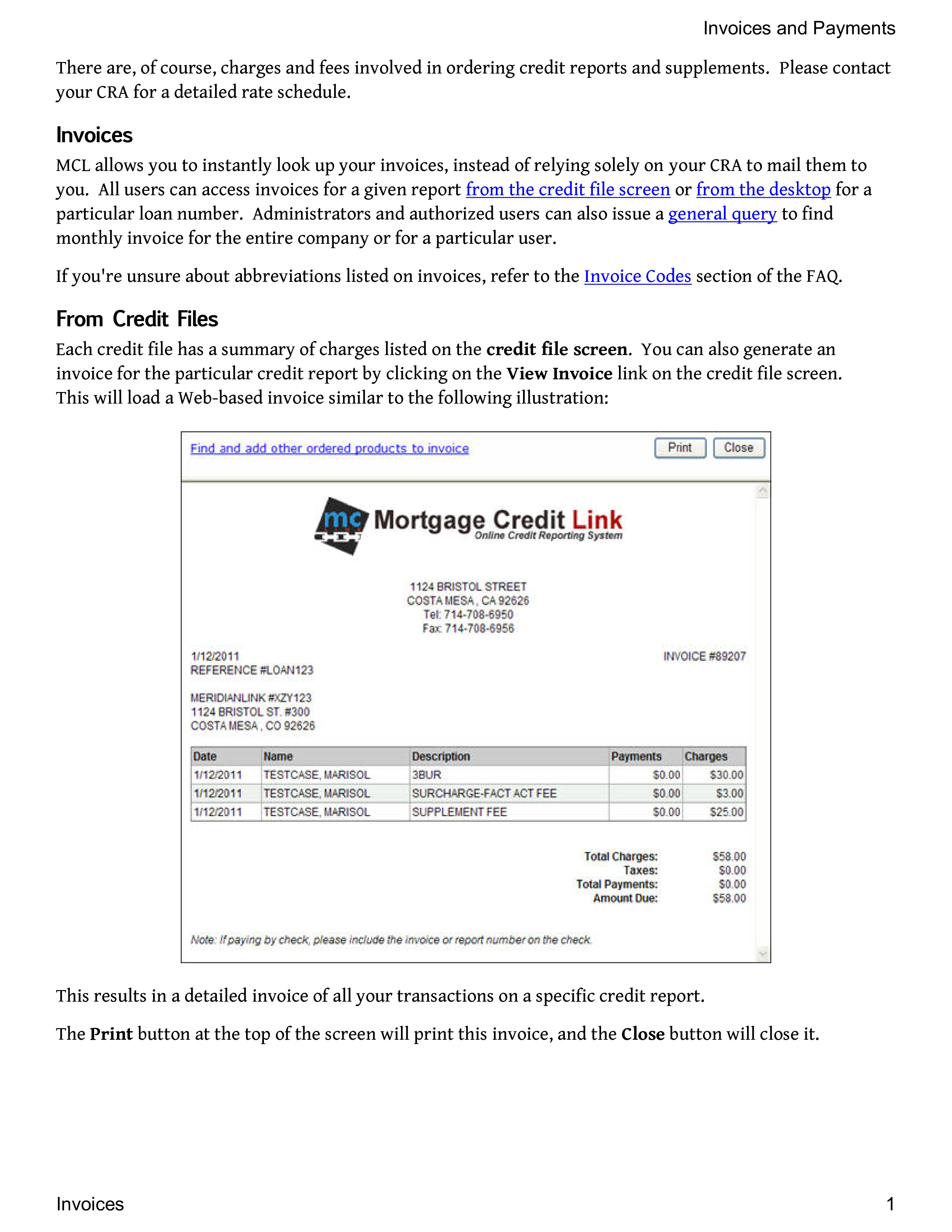 access invoice report voorbeeld afbeelding 