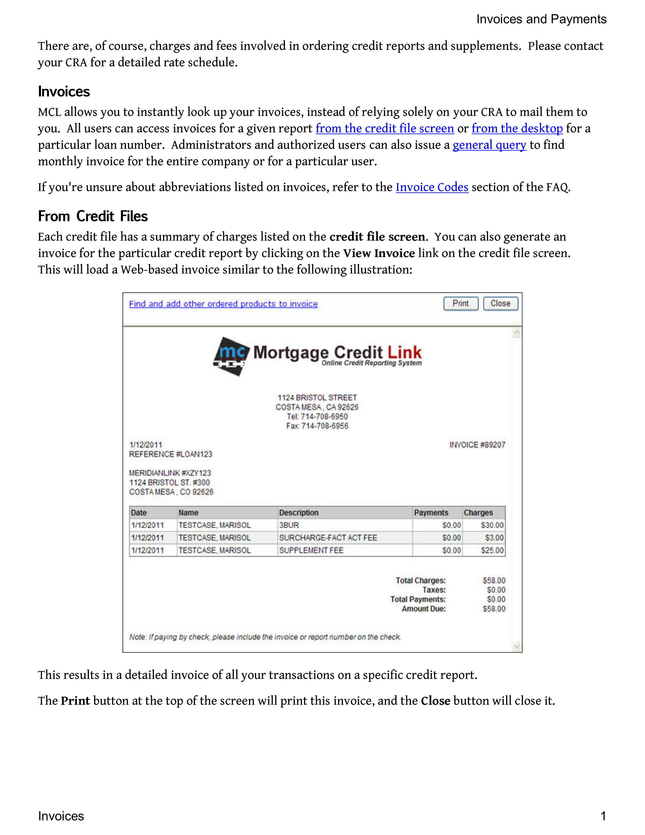 access invoice report Hauptschablonenbild