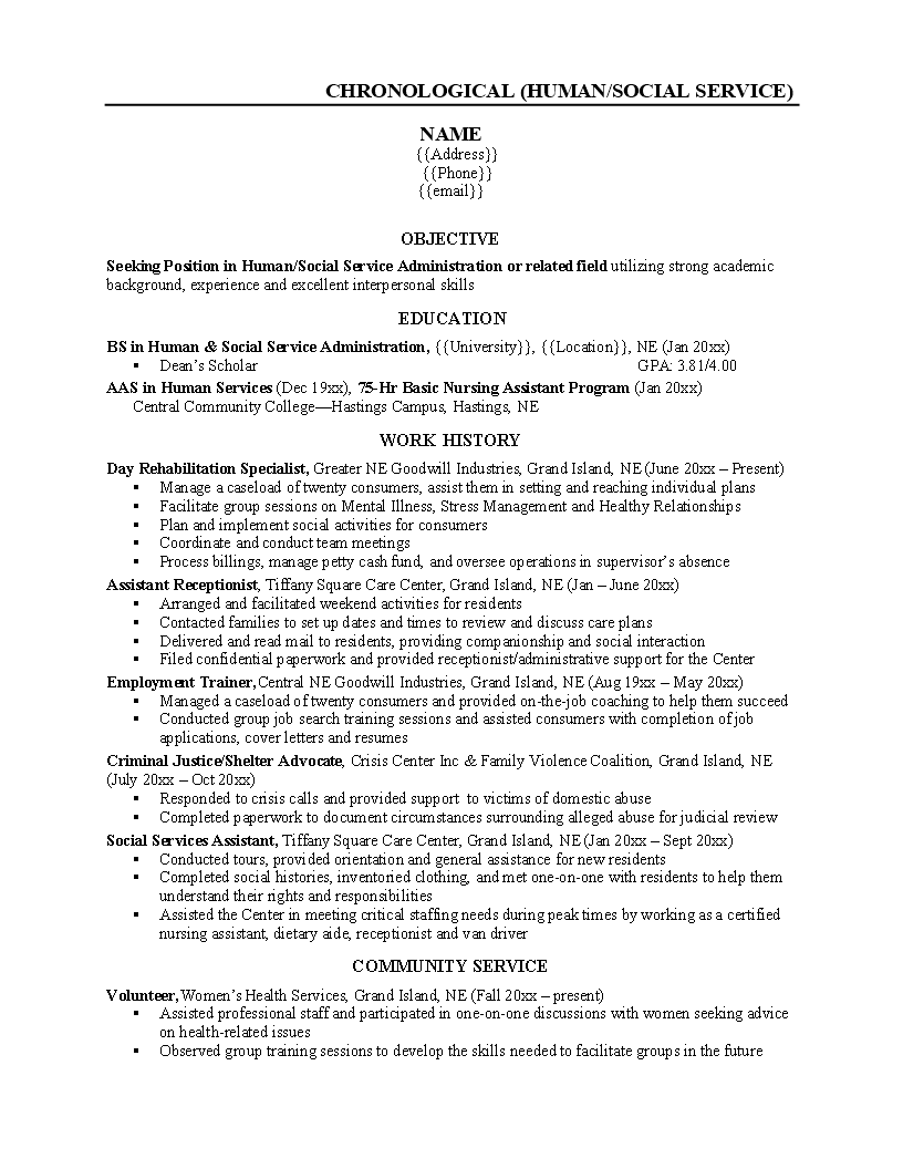 simple resume format for job template
