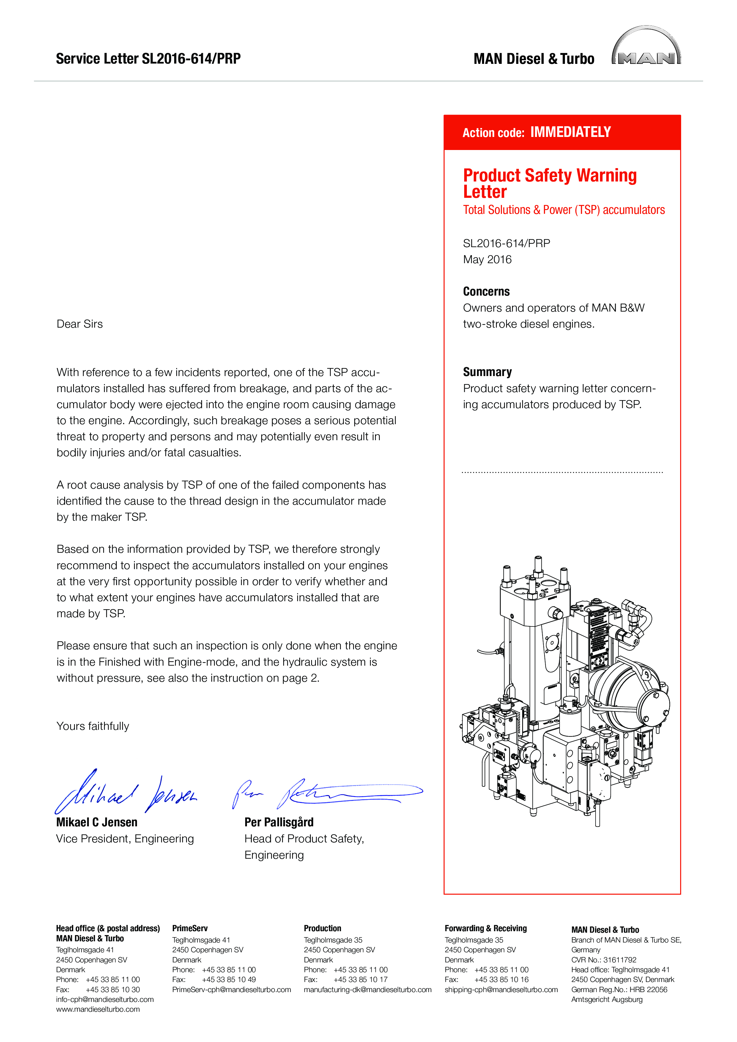 Product Safety Warning Letter 模板