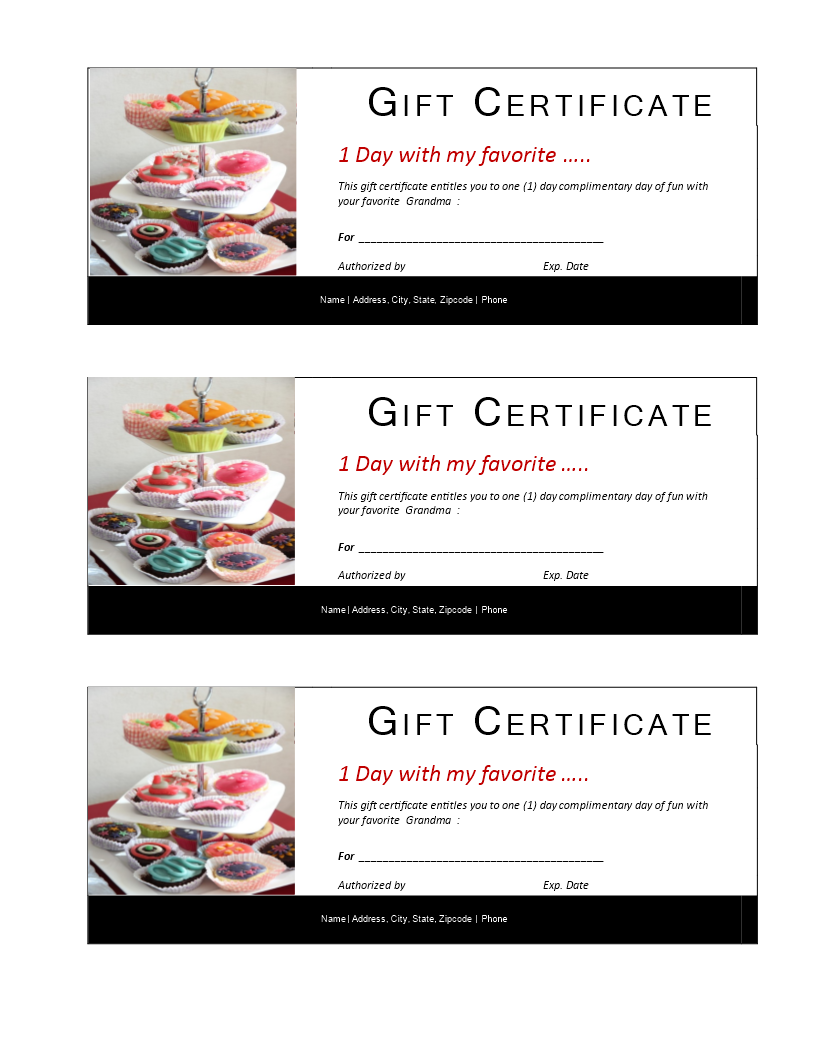 gift voucher: one day out with grandma! plantilla imagen principal