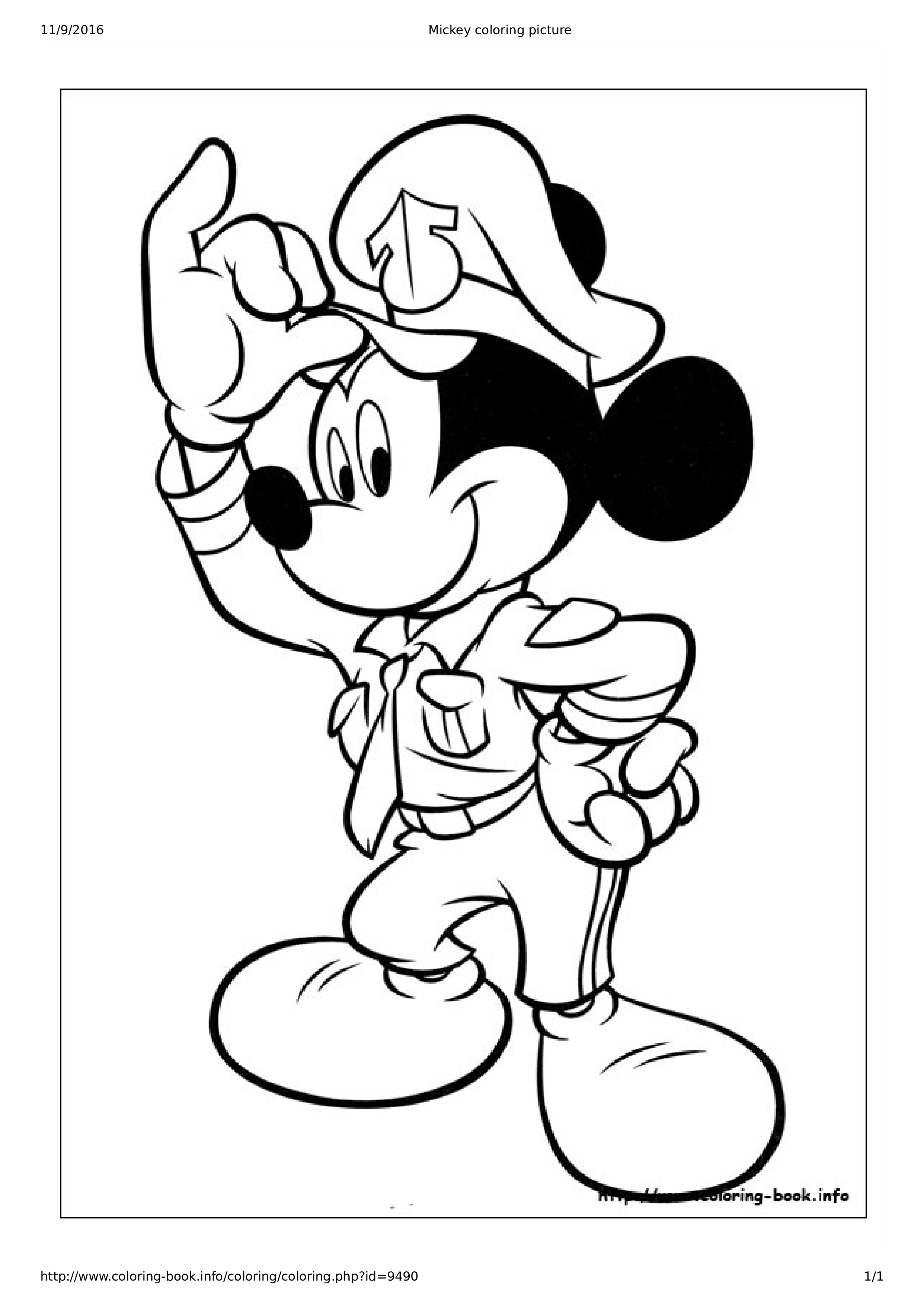 Mickey Mouse Christmas Coloring Page main image