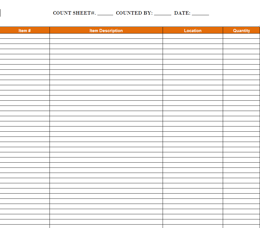 free printable inventory sheets voorbeeld afbeelding 