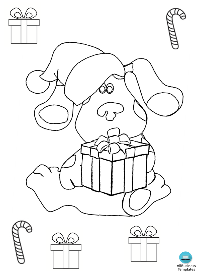 Printable Cartoon Christmas Coloring Page main image
