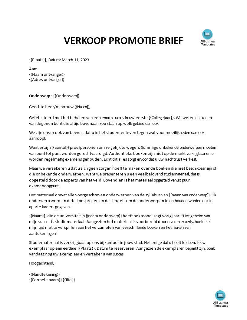 Verkoopbrief main image