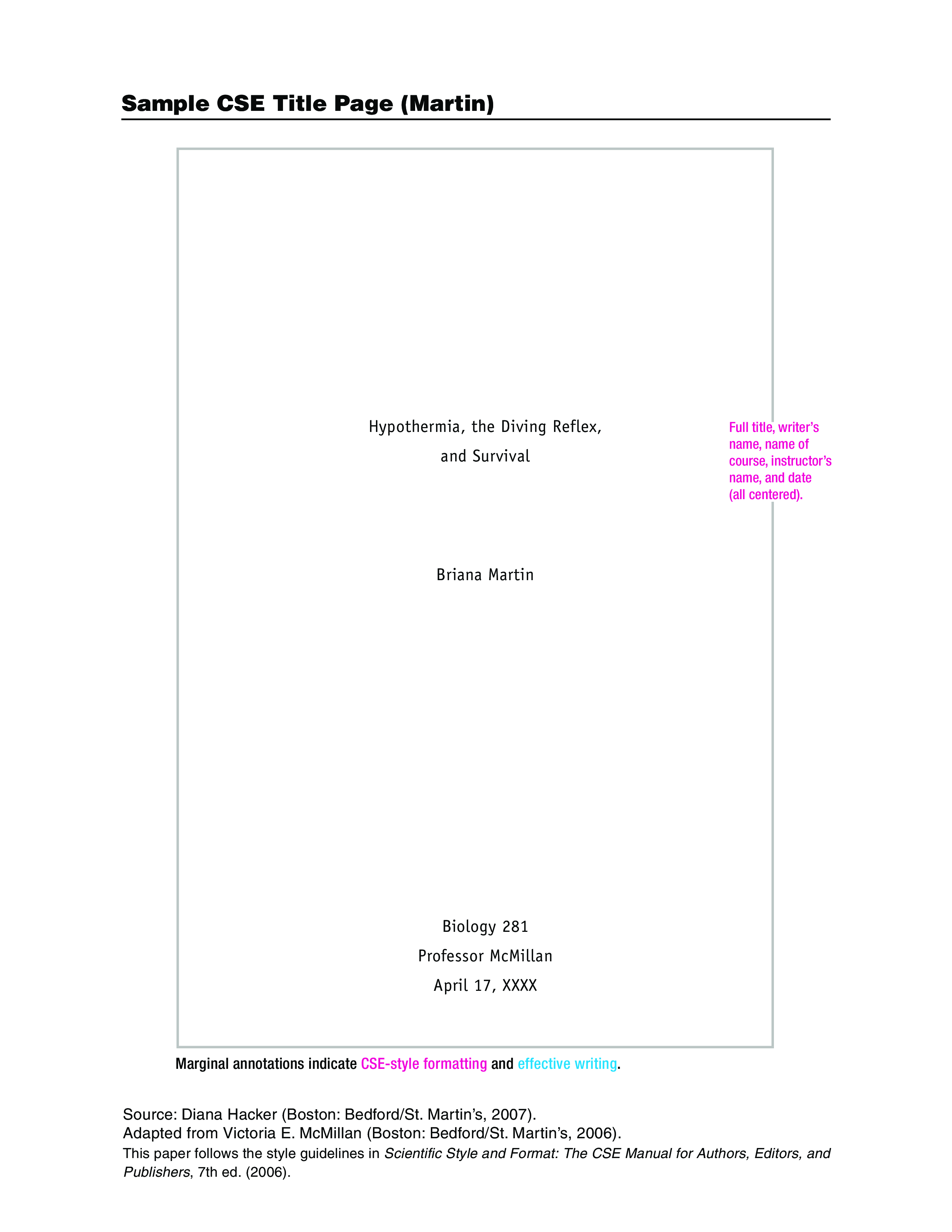 research title page template