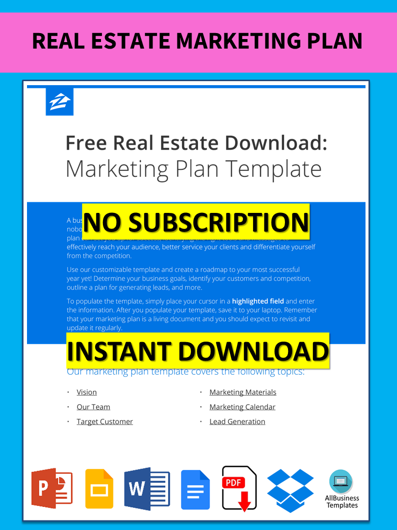 Real Estate Marketing Plan 模板