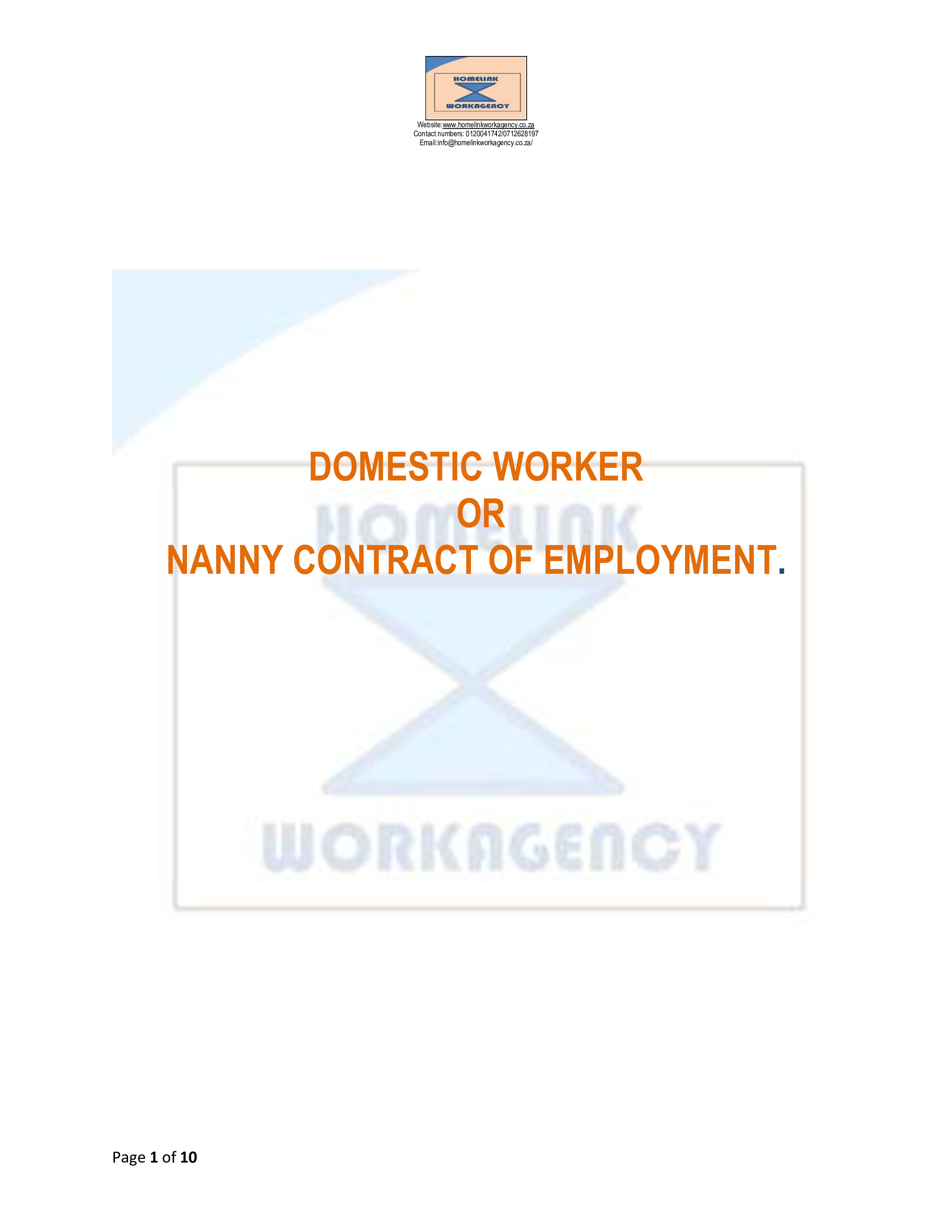 domestic nanny contract voorbeeld afbeelding 