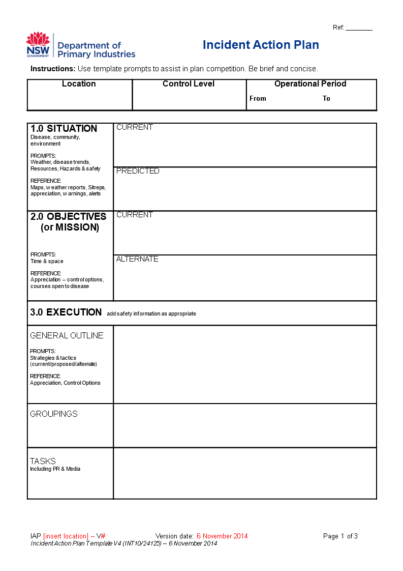 incident action plan voorbeeld afbeelding 