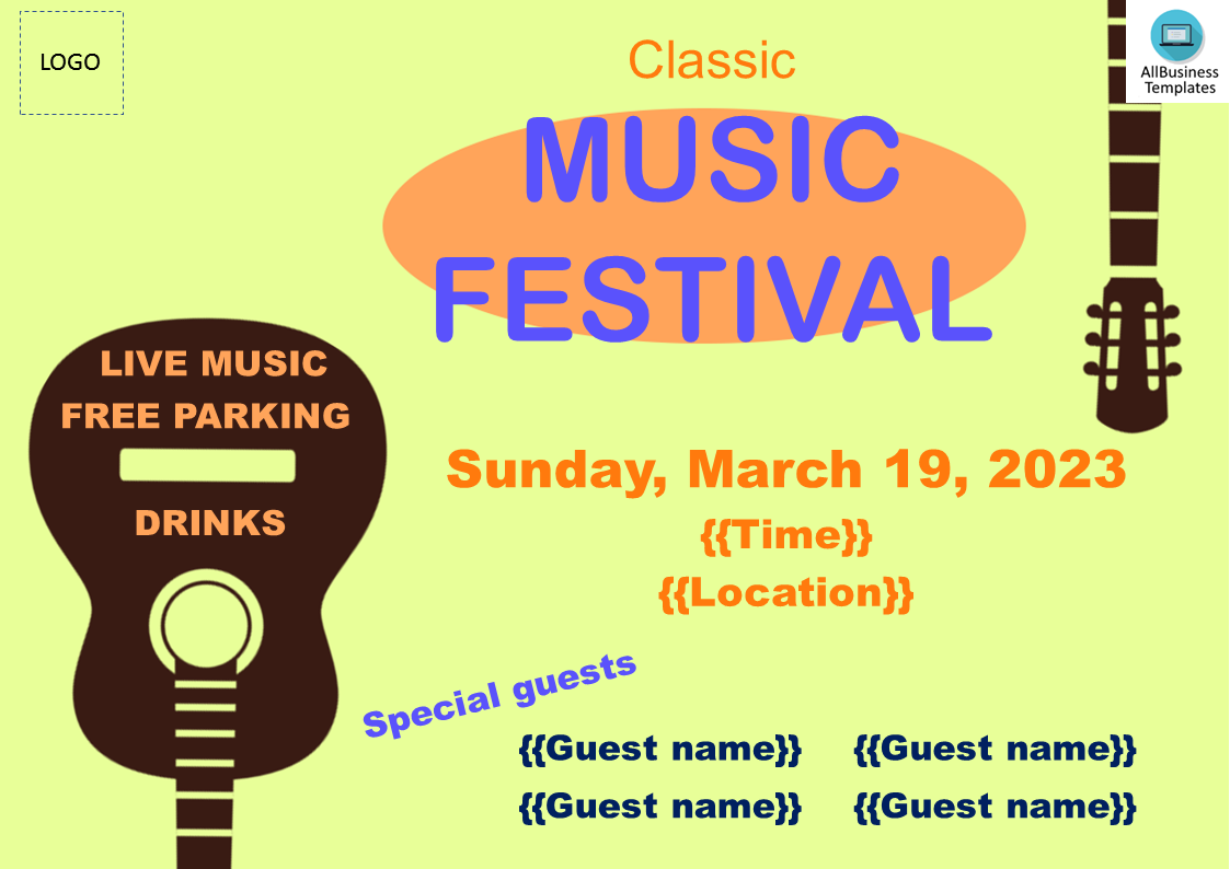 music festival flyer template voorbeeld afbeelding 