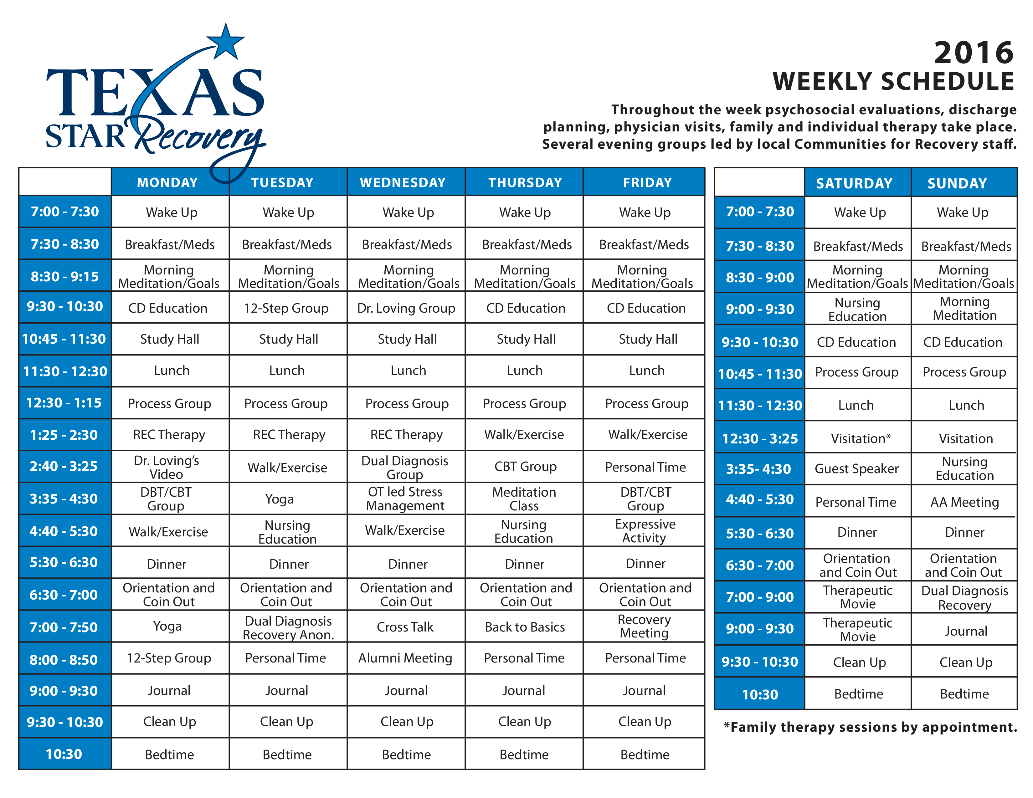 Weekly Personal Schedule main image