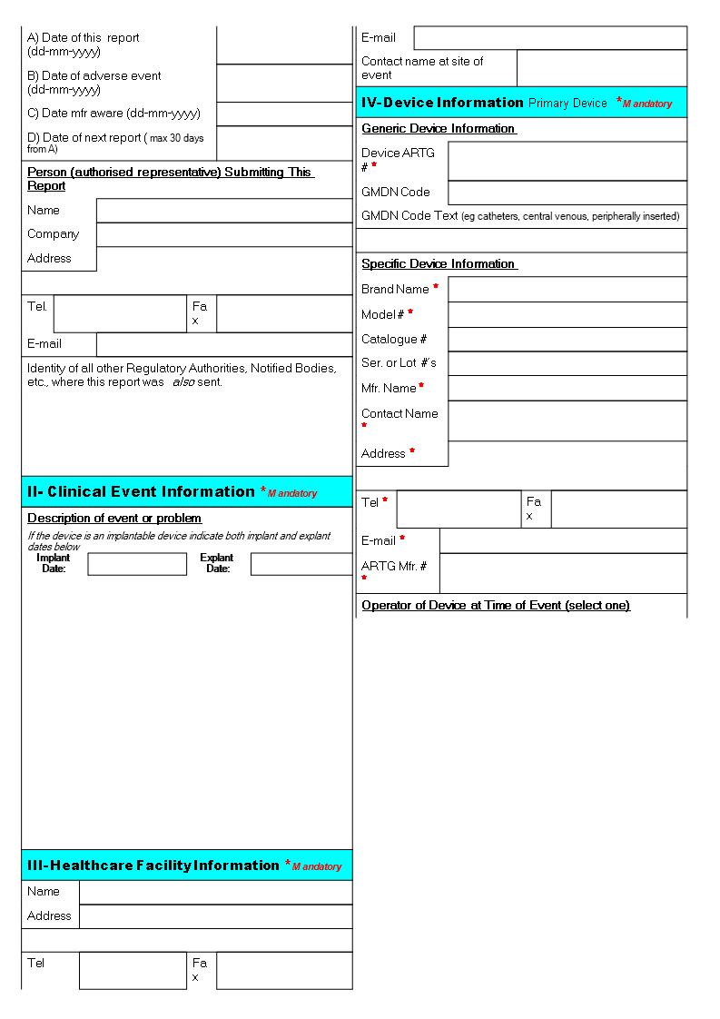 medical device incident investigation report sample template