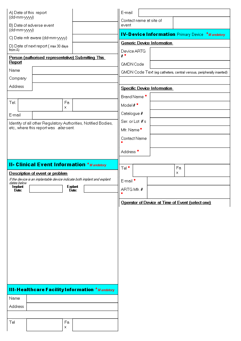 Medical Device Incident Investigation Report sample 模板