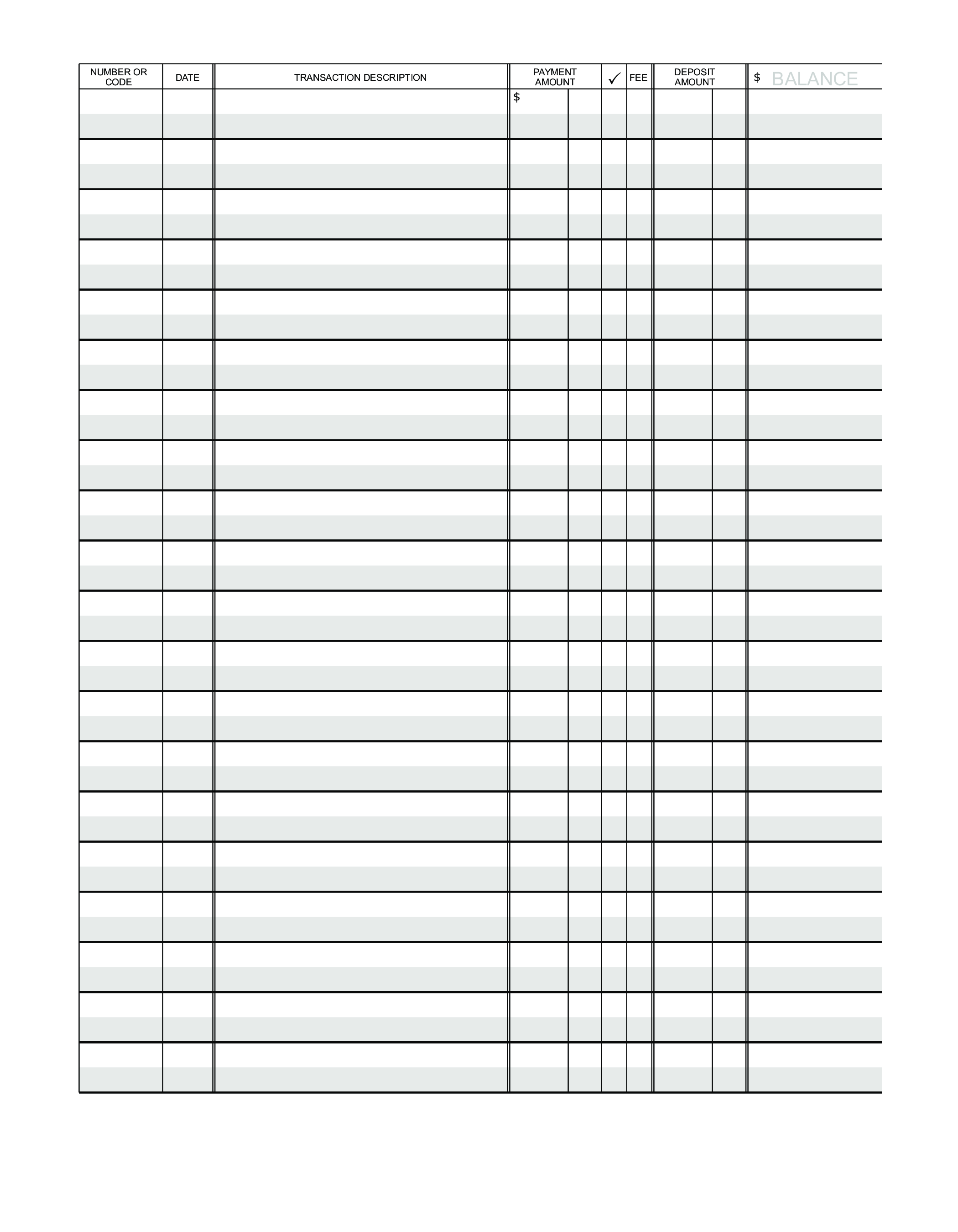 Blank Ledger Paper Templates at