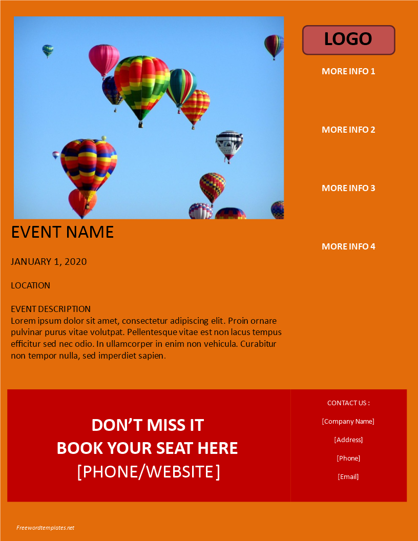 event flyer template orange background voorbeeld afbeelding 