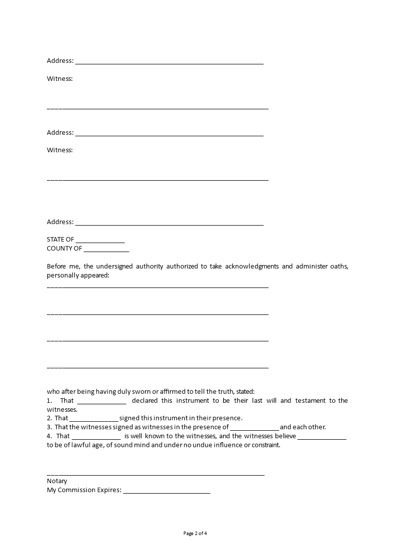 last will and testament template microsoft word last will and testament template microsoft word
