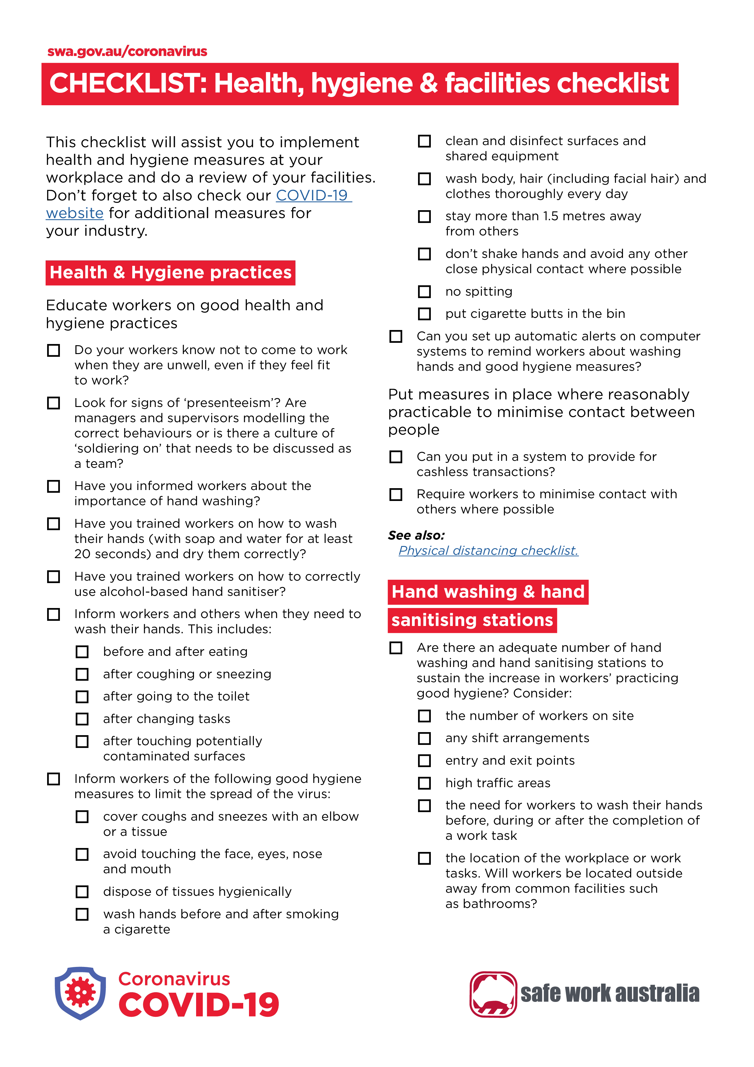 Good Hygiene Checklist during Covid-19 main image