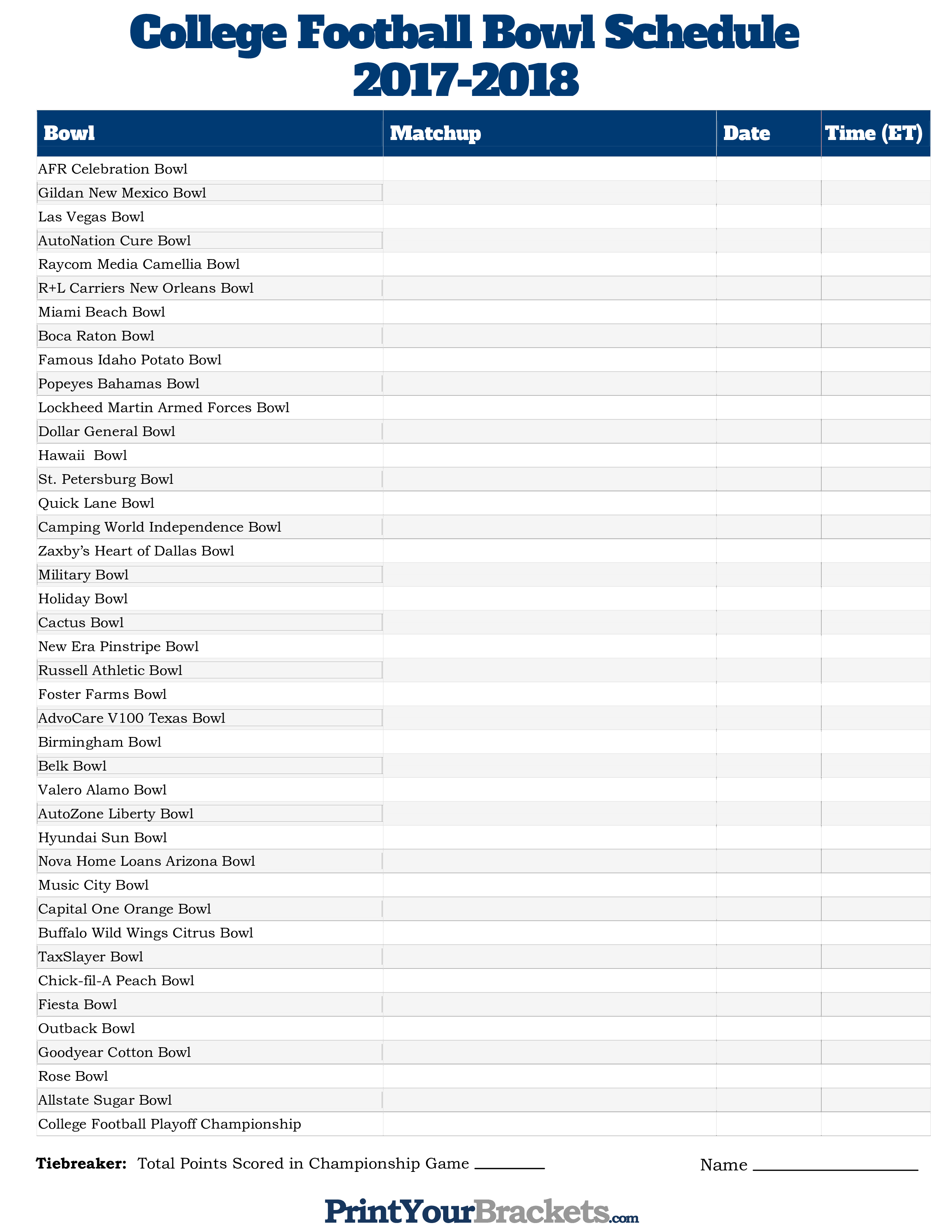 printable college football bowl schedule plantilla imagen principal