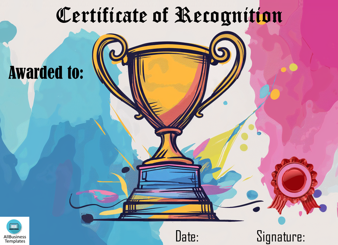 student recognition award template voorbeeld afbeelding 