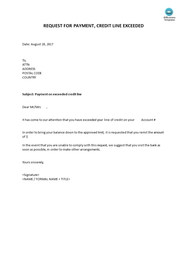 Request For Payment Credit Line Exceeded request-for-payment-credit-line-exceeded