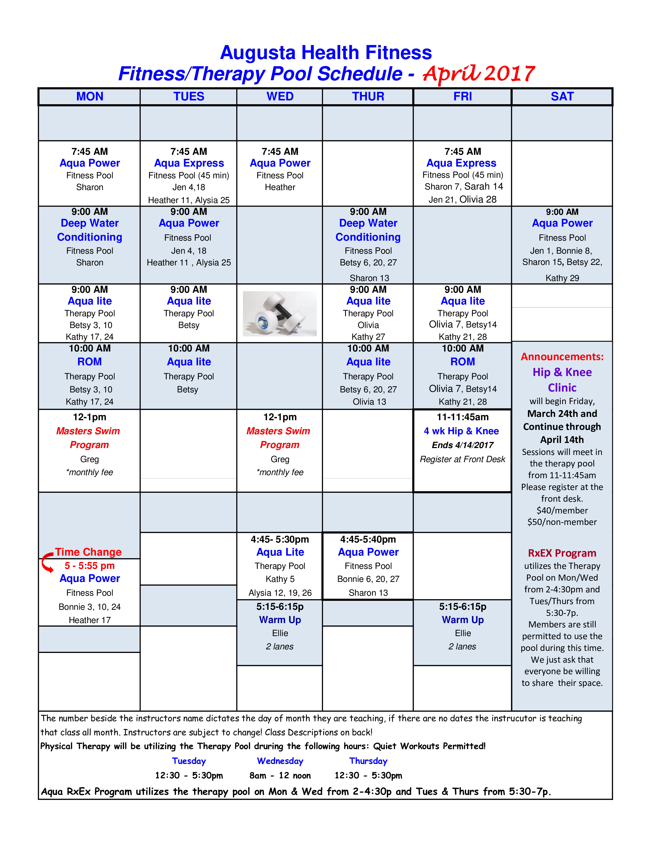 Fitness Schedule main image