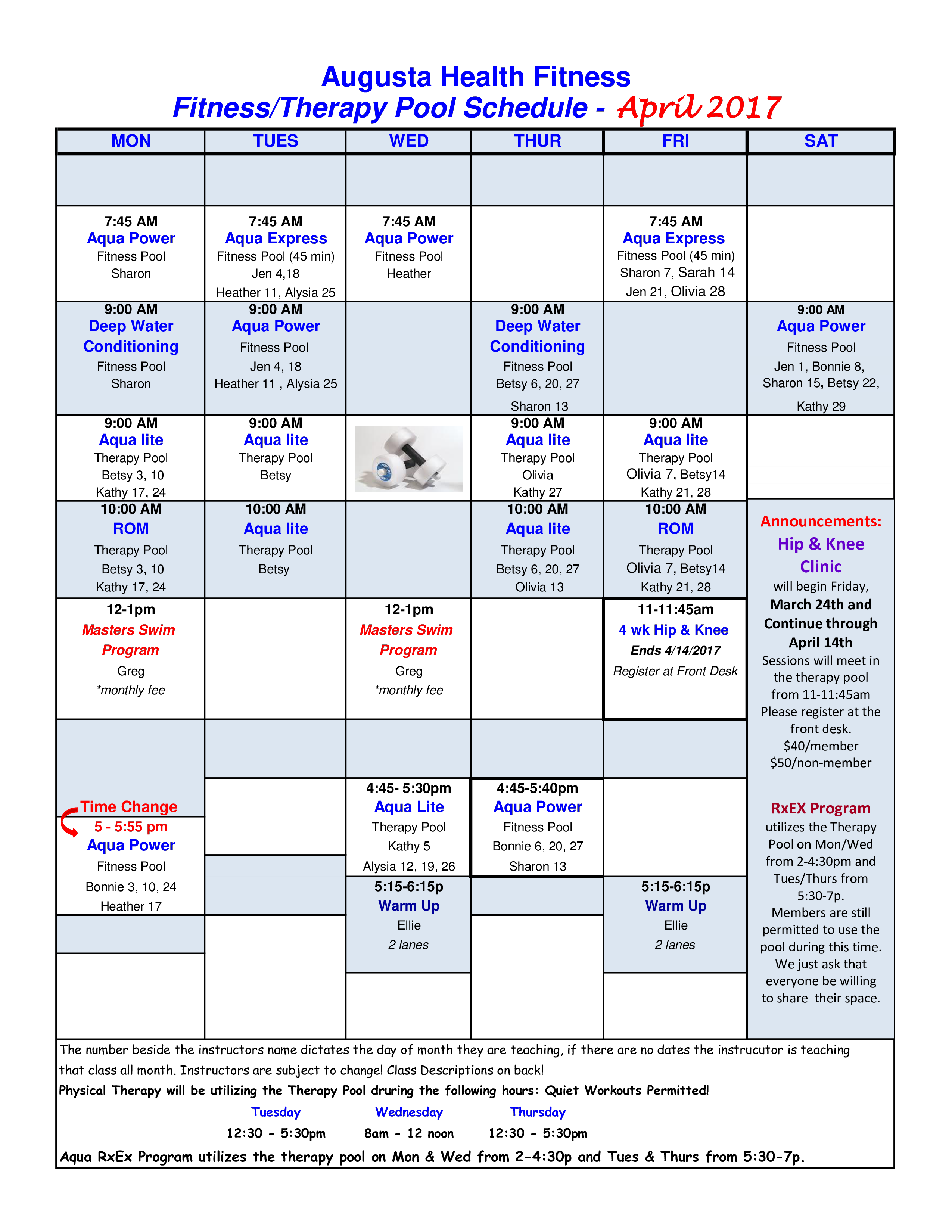 fitness schedule modèles