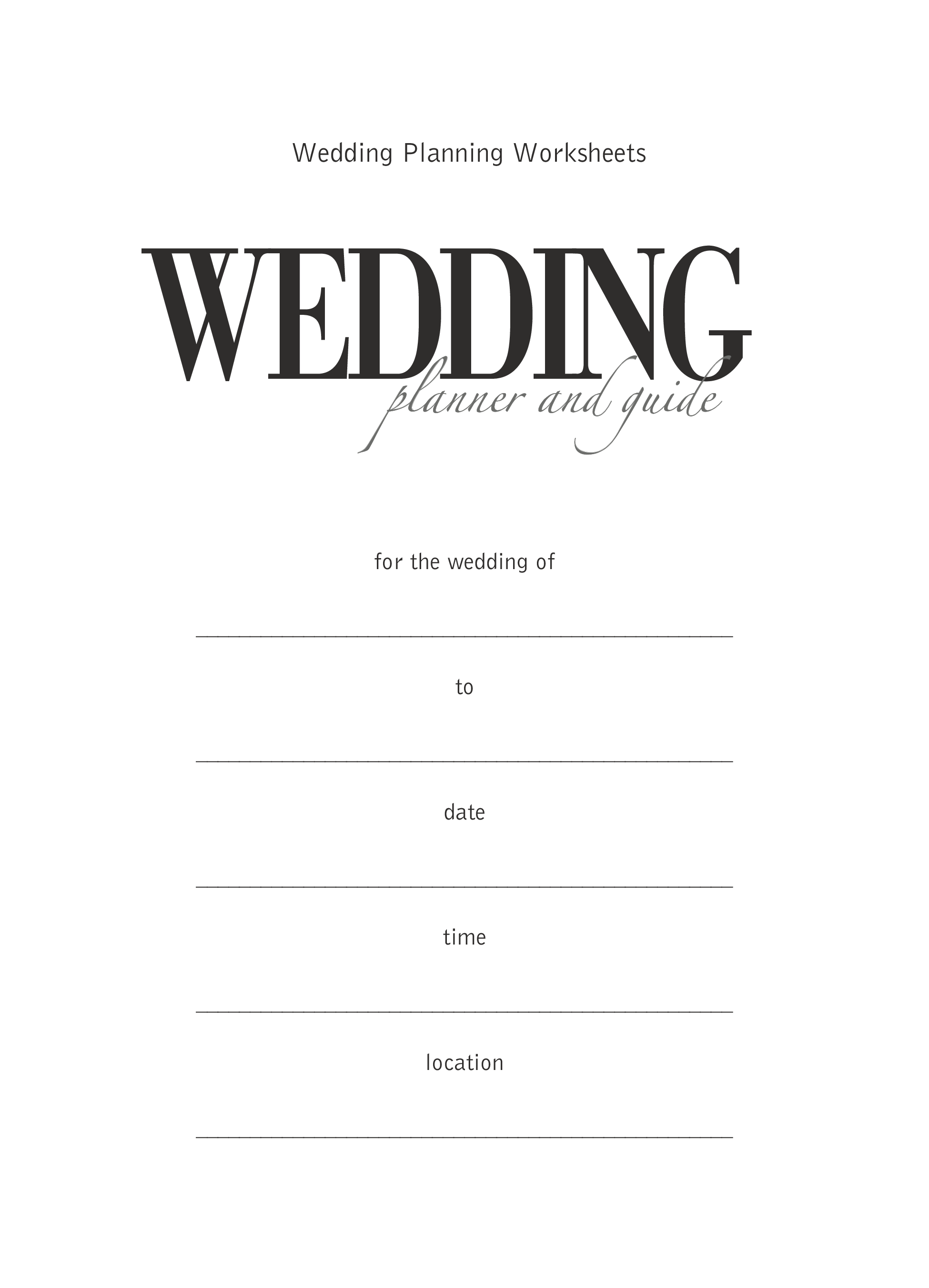 wedding planner example template