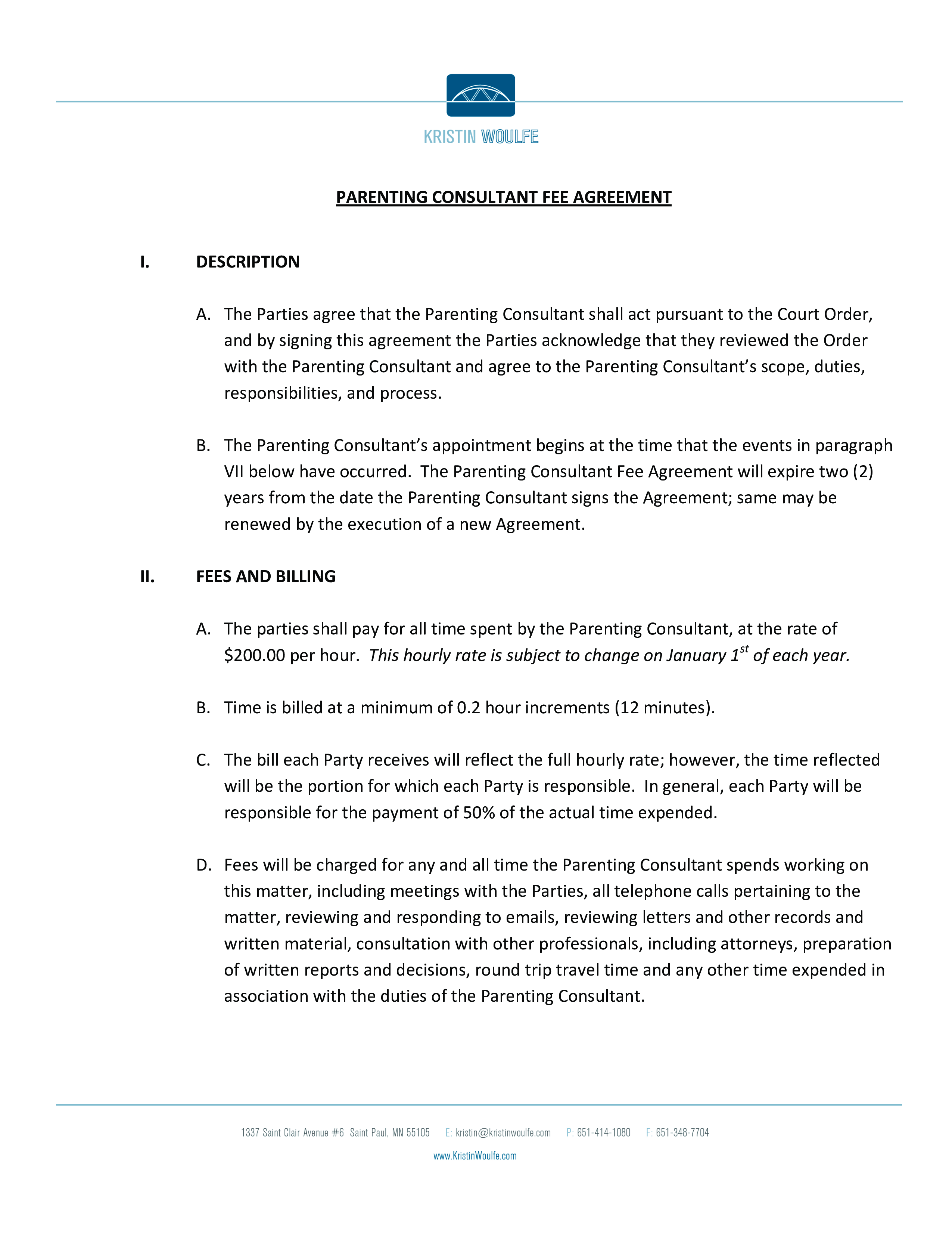 Parenting Consultant Agreement main image