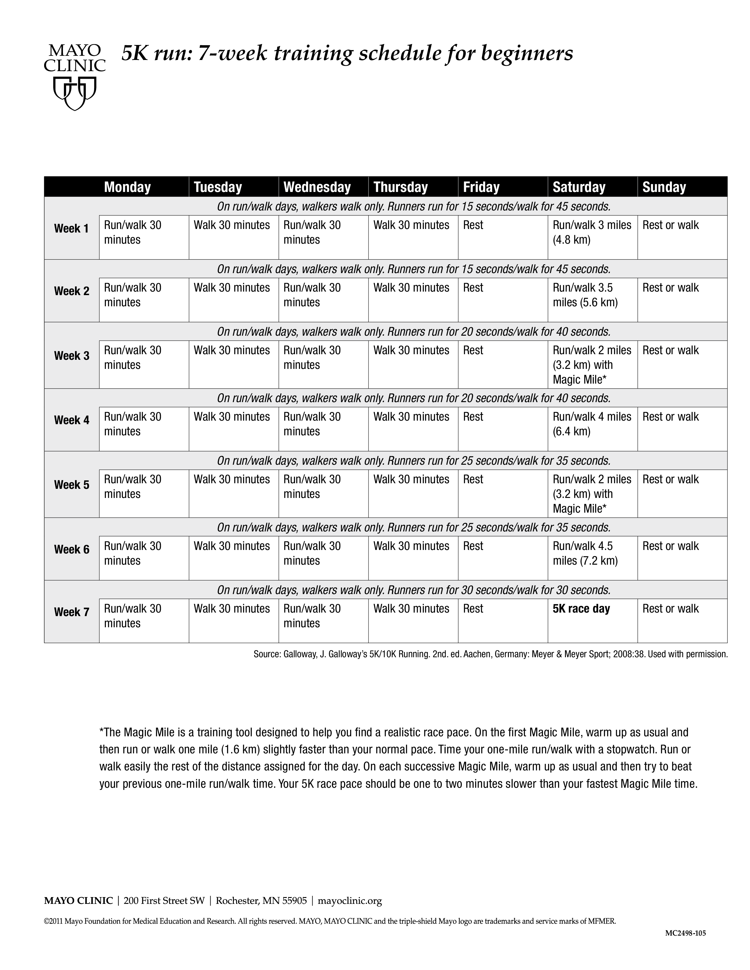 week training schedule voorbeeld afbeelding 