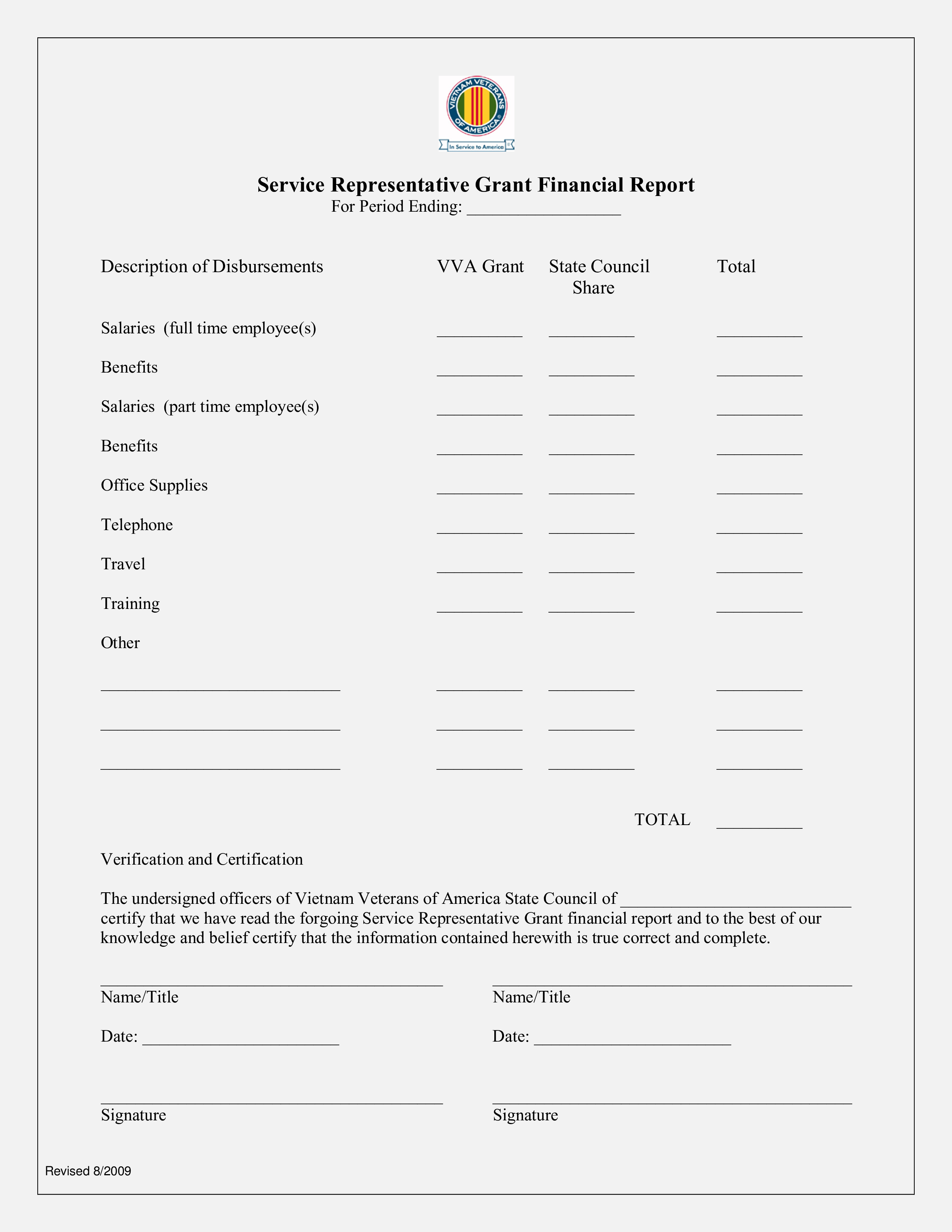 financial report template