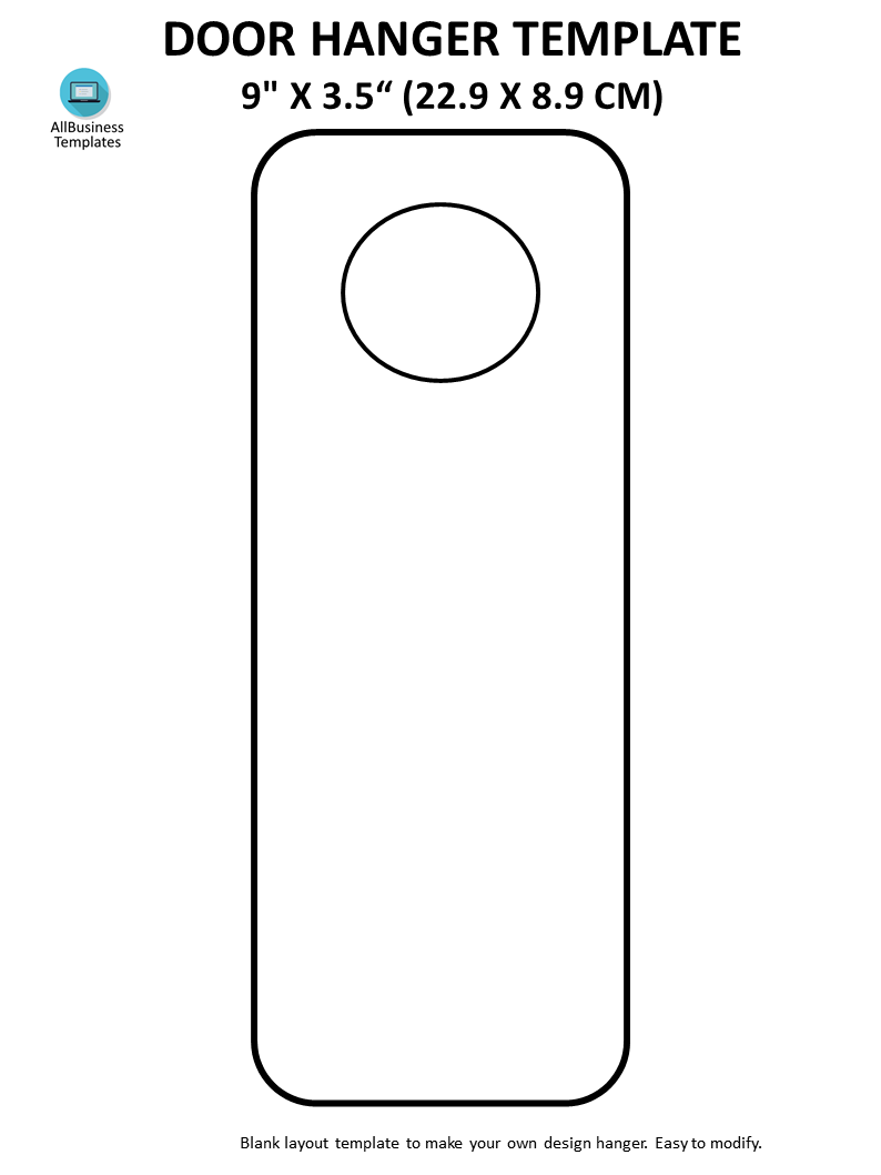 printable door hanger template