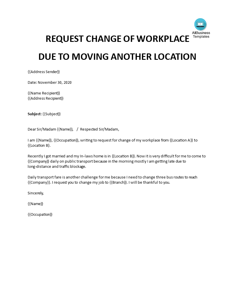 change position letter employee