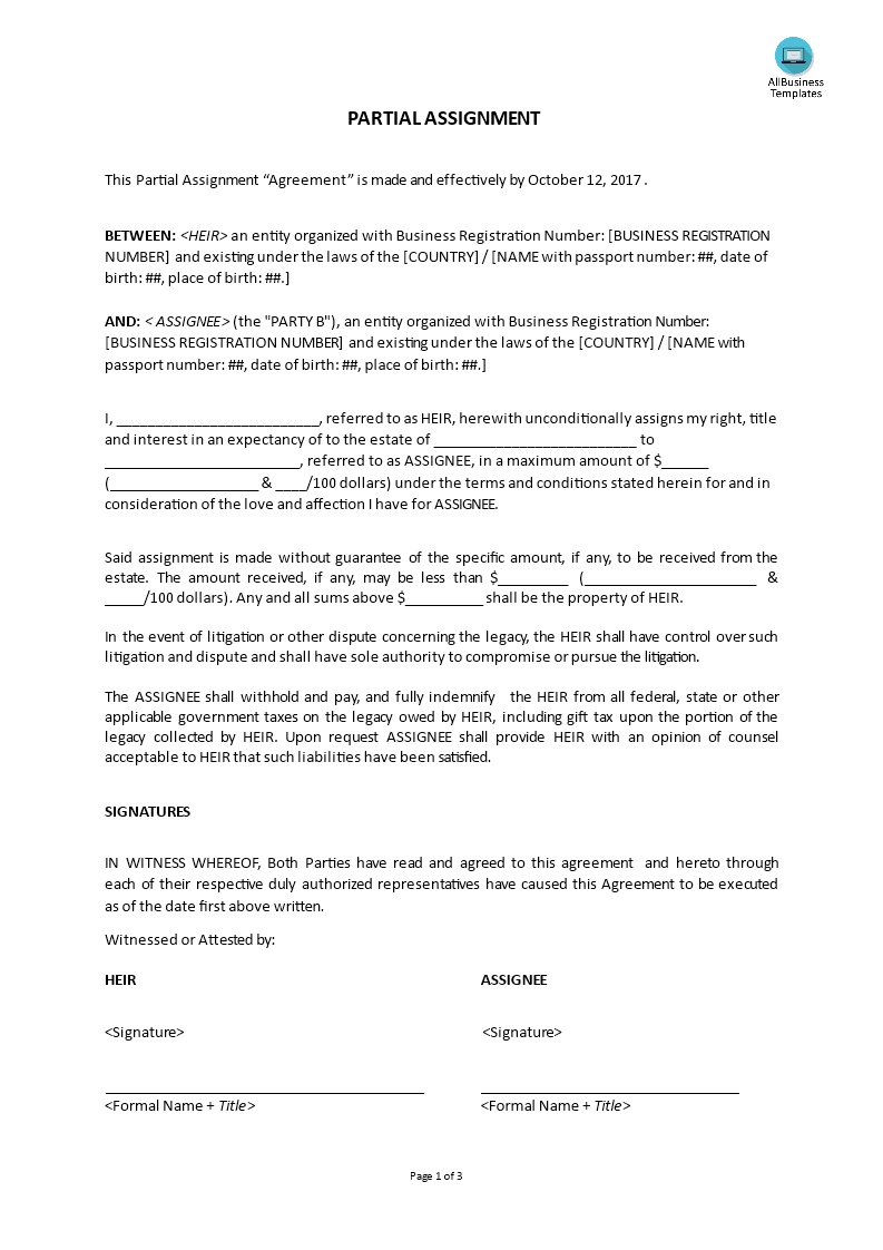 partial assignment voorbeeld afbeelding 