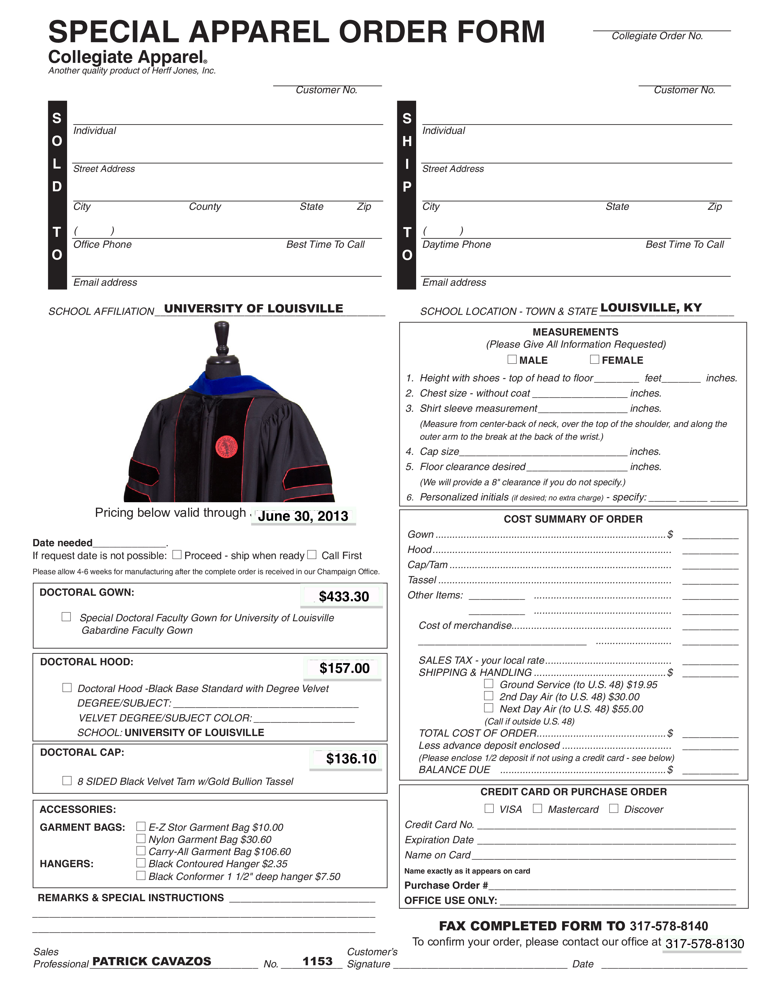 Apparel Order Form main image