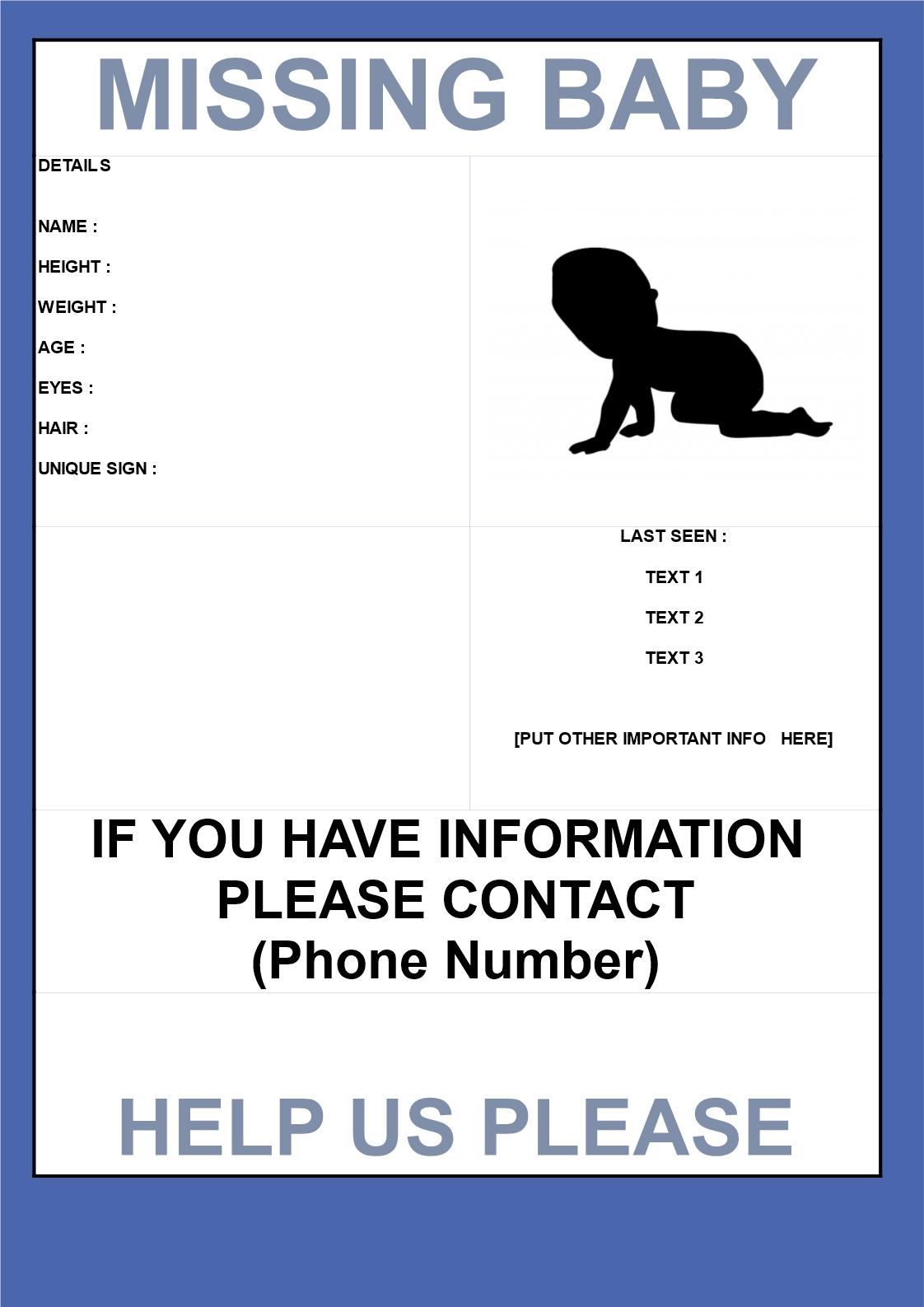 Missing Baby Boy template main image