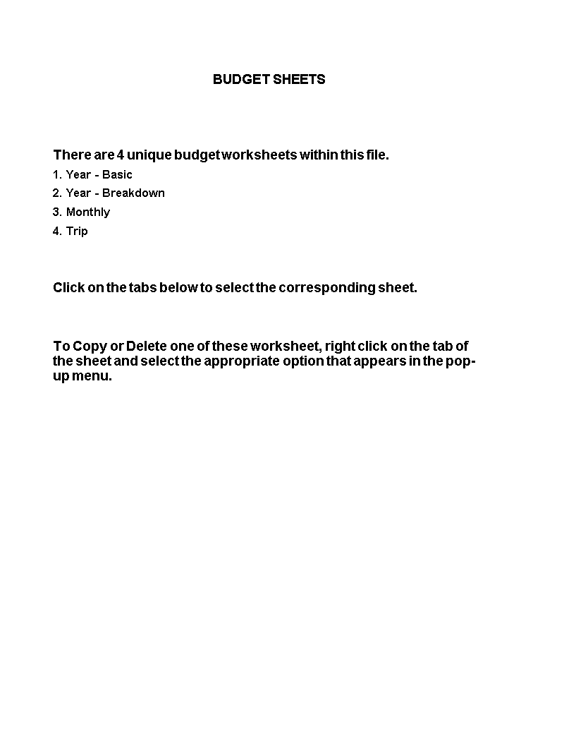 Budget Excel Sheet main image