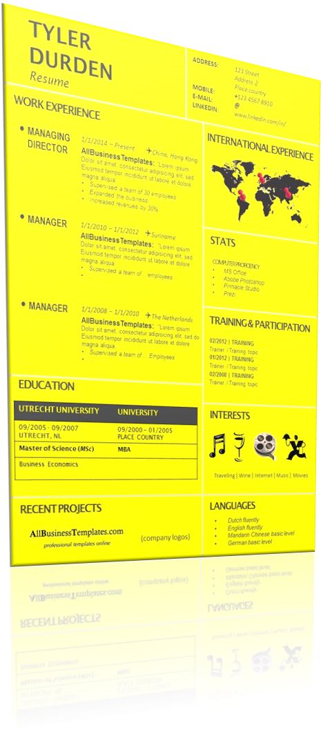 creative resume design Hauptschablonenbild