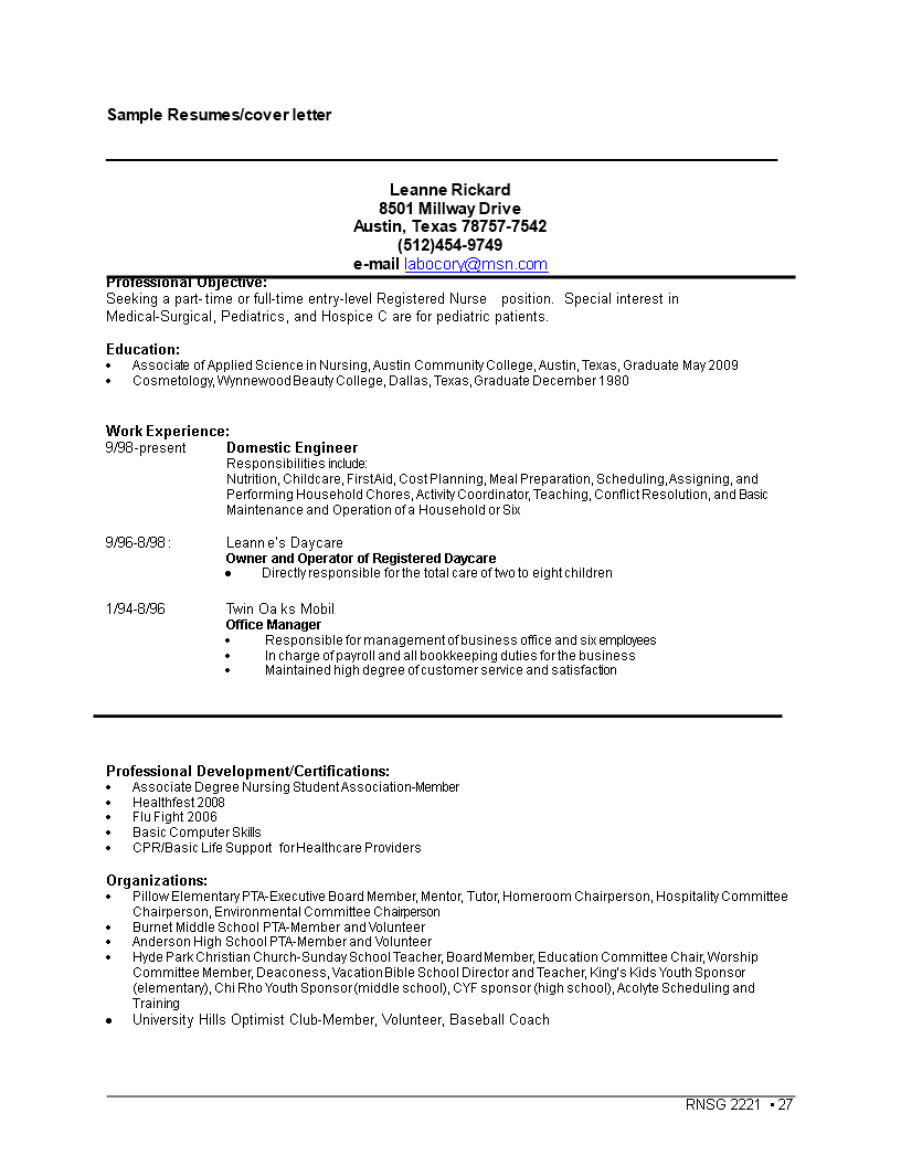 application cover letter for nursing word entry-level template