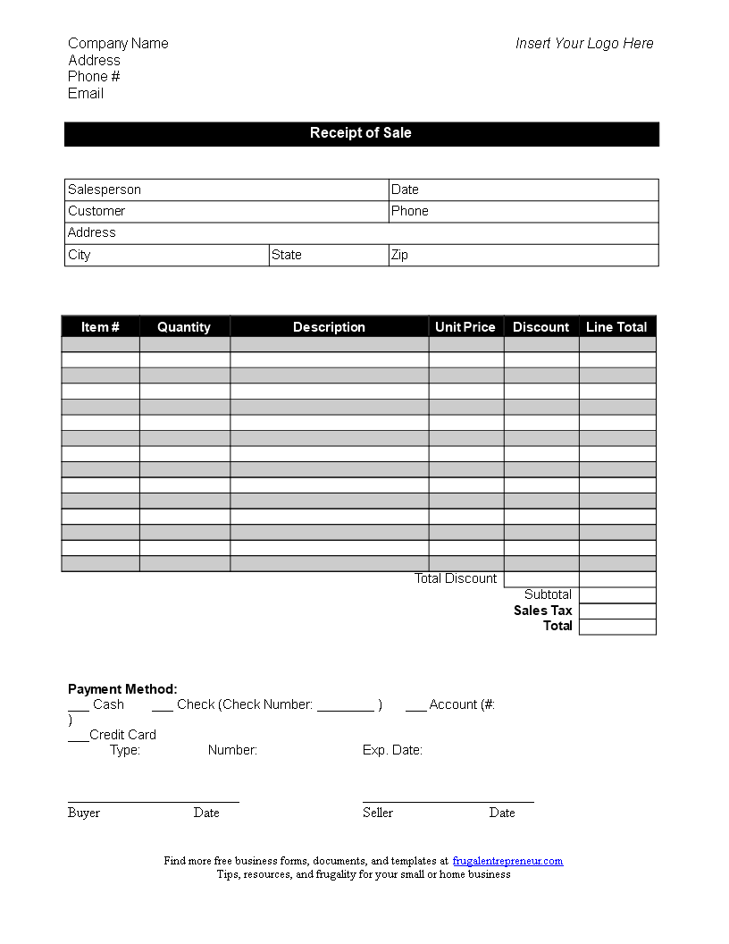 business sales receipt sample templates at allbusinesstemplates com