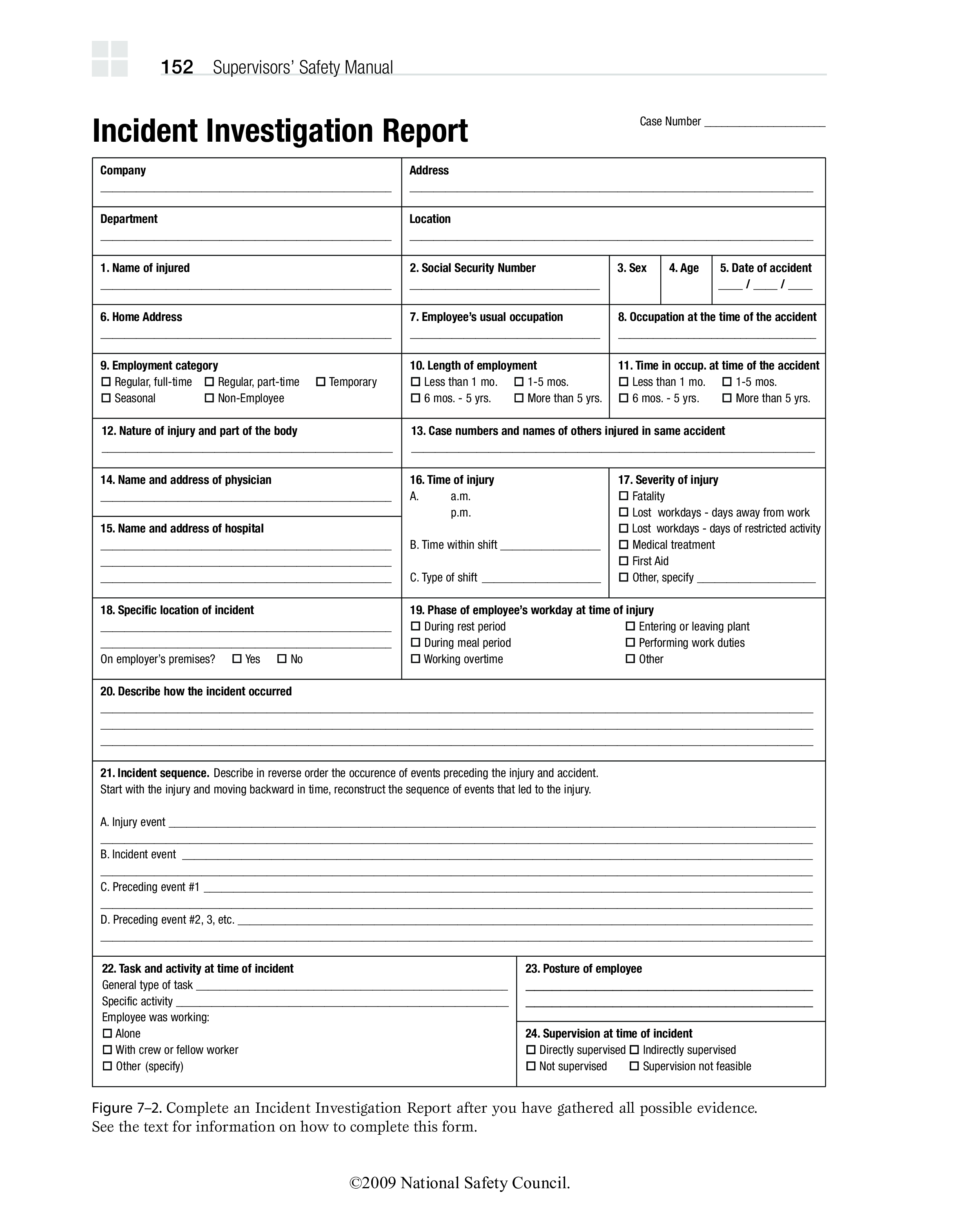 employee health incident investigation report template