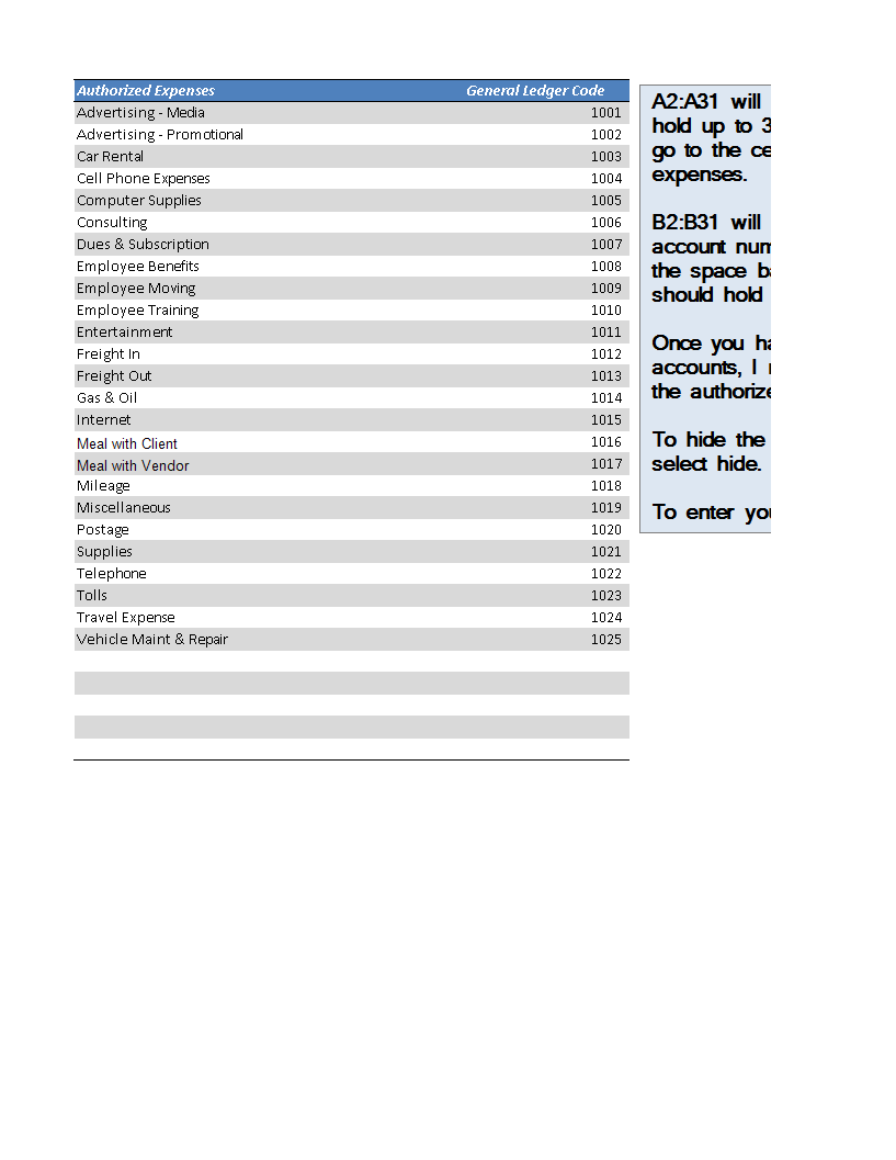 Authorized budget spreadsheet in excel 模板