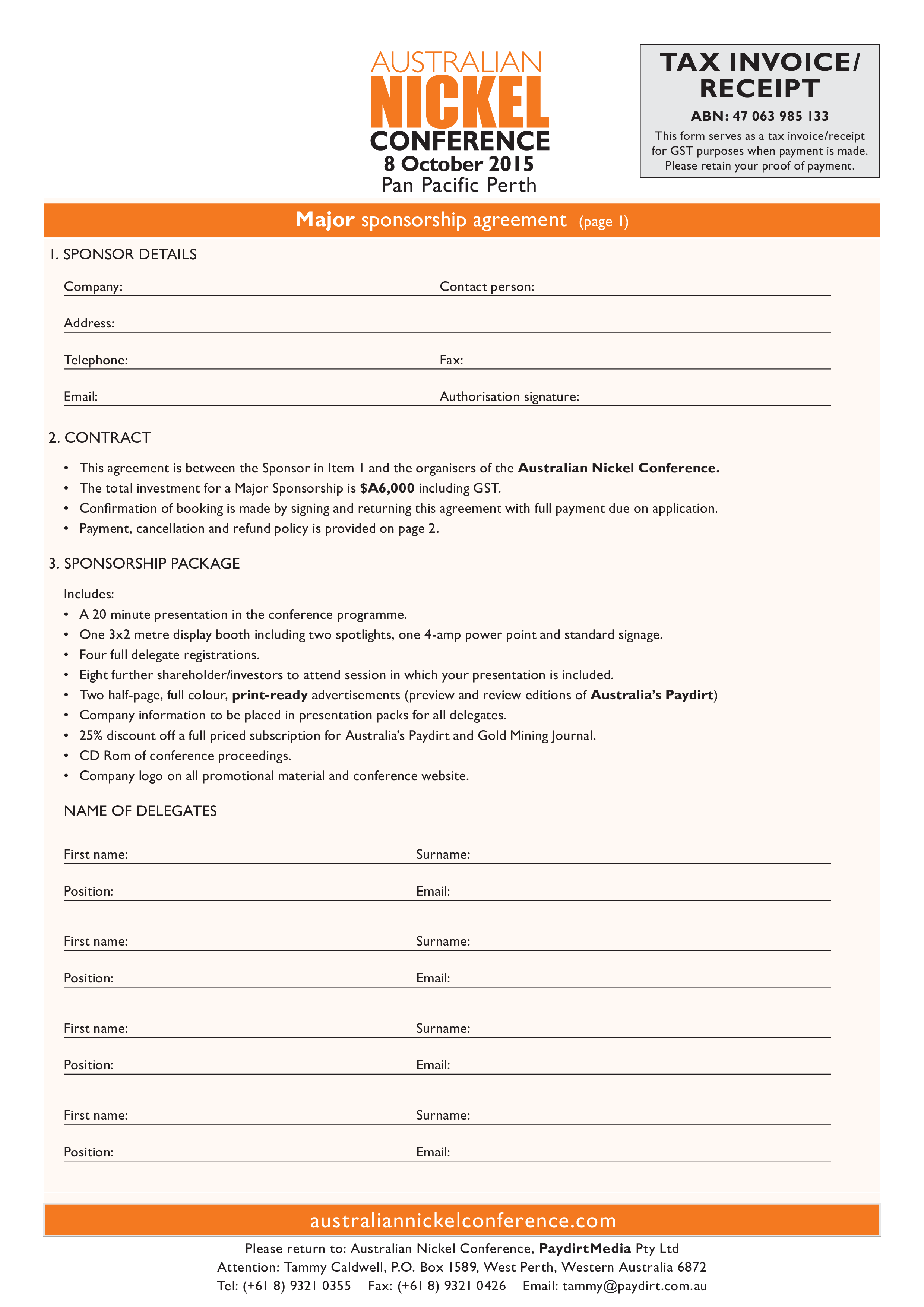 tax invoice receipt template