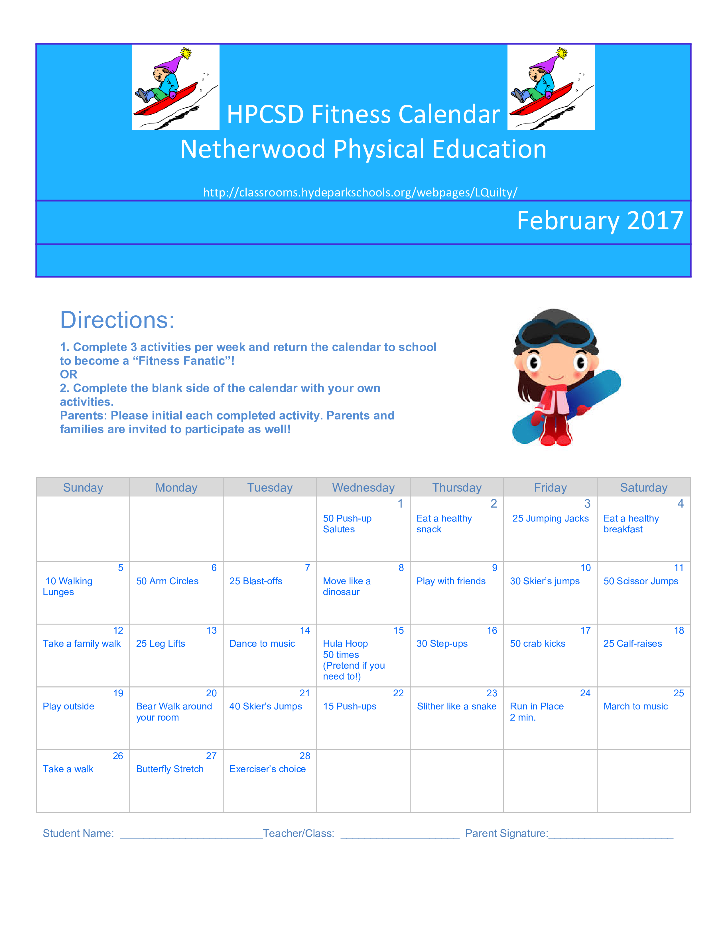 monthly fitness calendar modèles