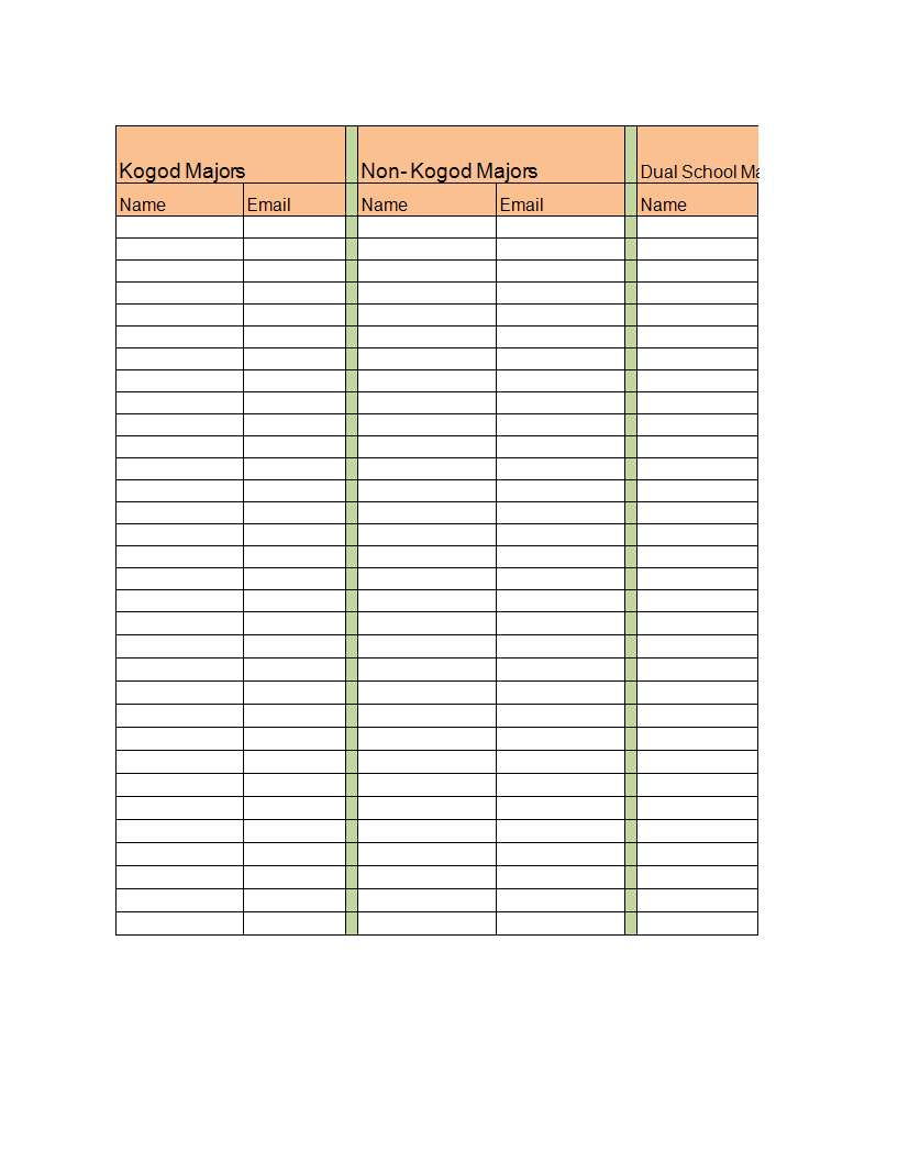 printable sign in sheet education Hauptschablonenbild