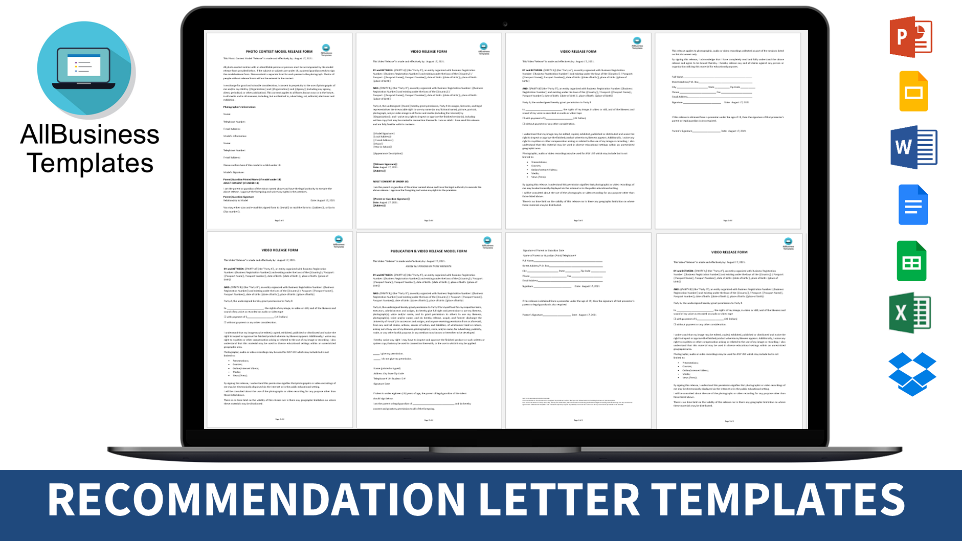 work performance recommendation letter modèles